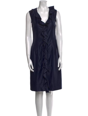 Valentino Cowl Neck Knee-Length Dress