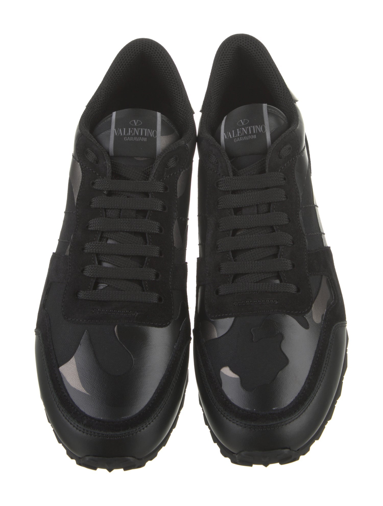 Valentino Leather Printed Sneakers