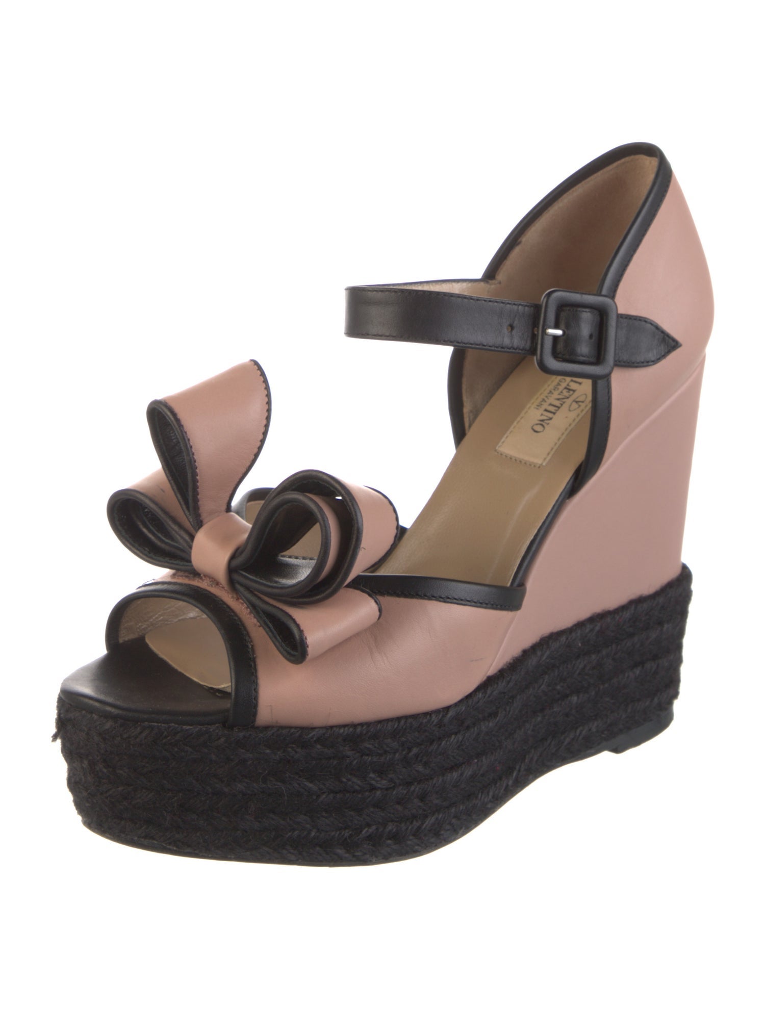 Valentino Leather Colorblock Pattern Pumps