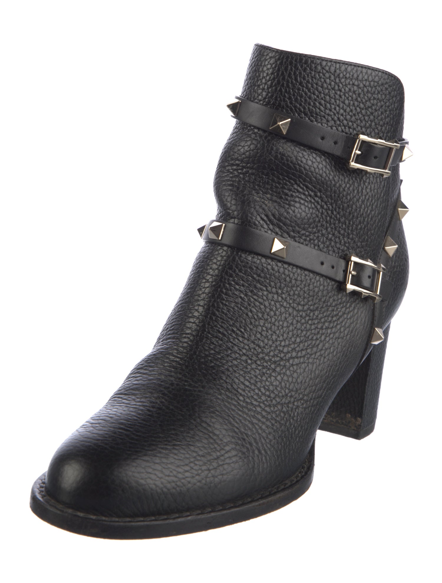 Valentino Rockstud Accents Leather Boots