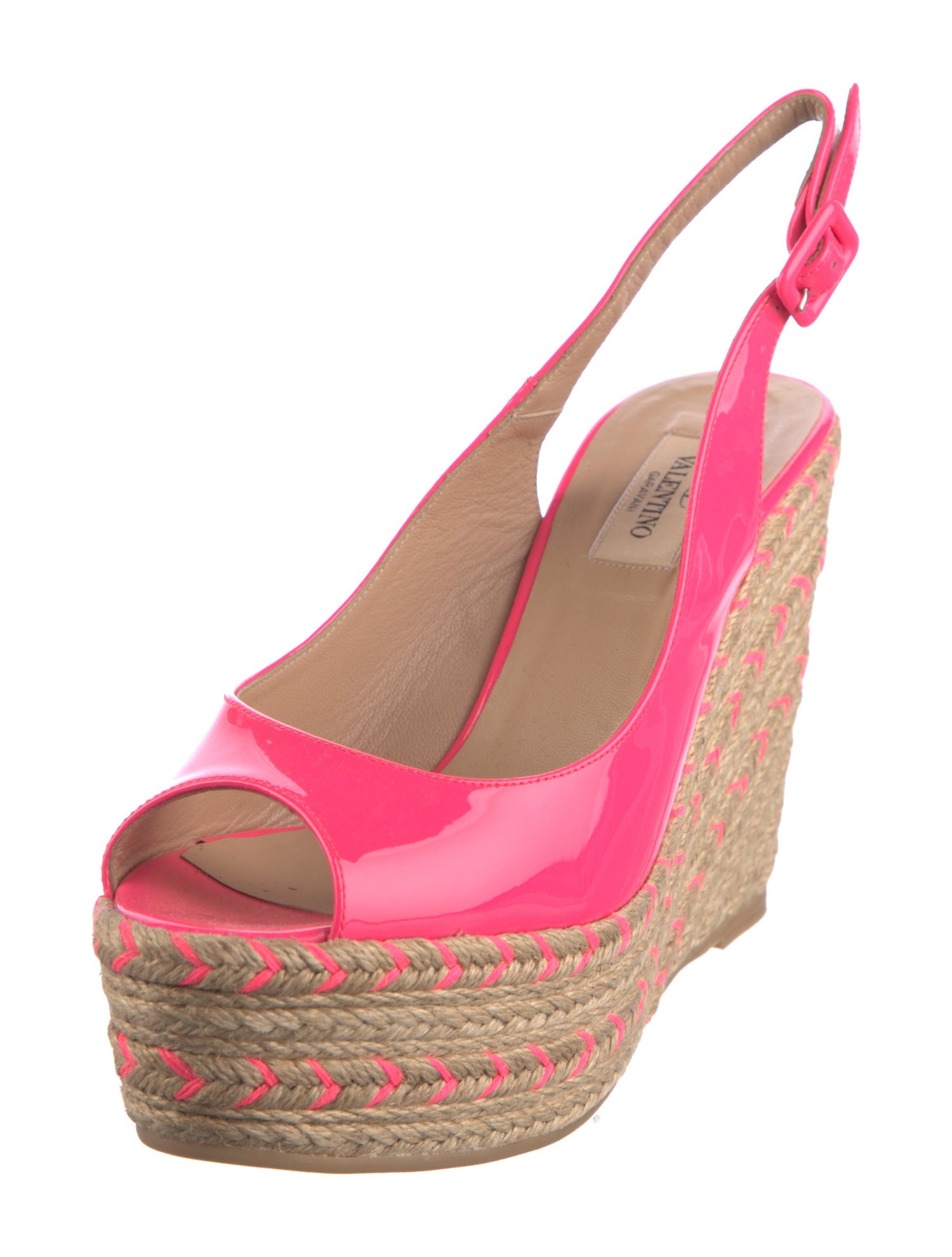 Valentino Patent Leather Slingback Sandals