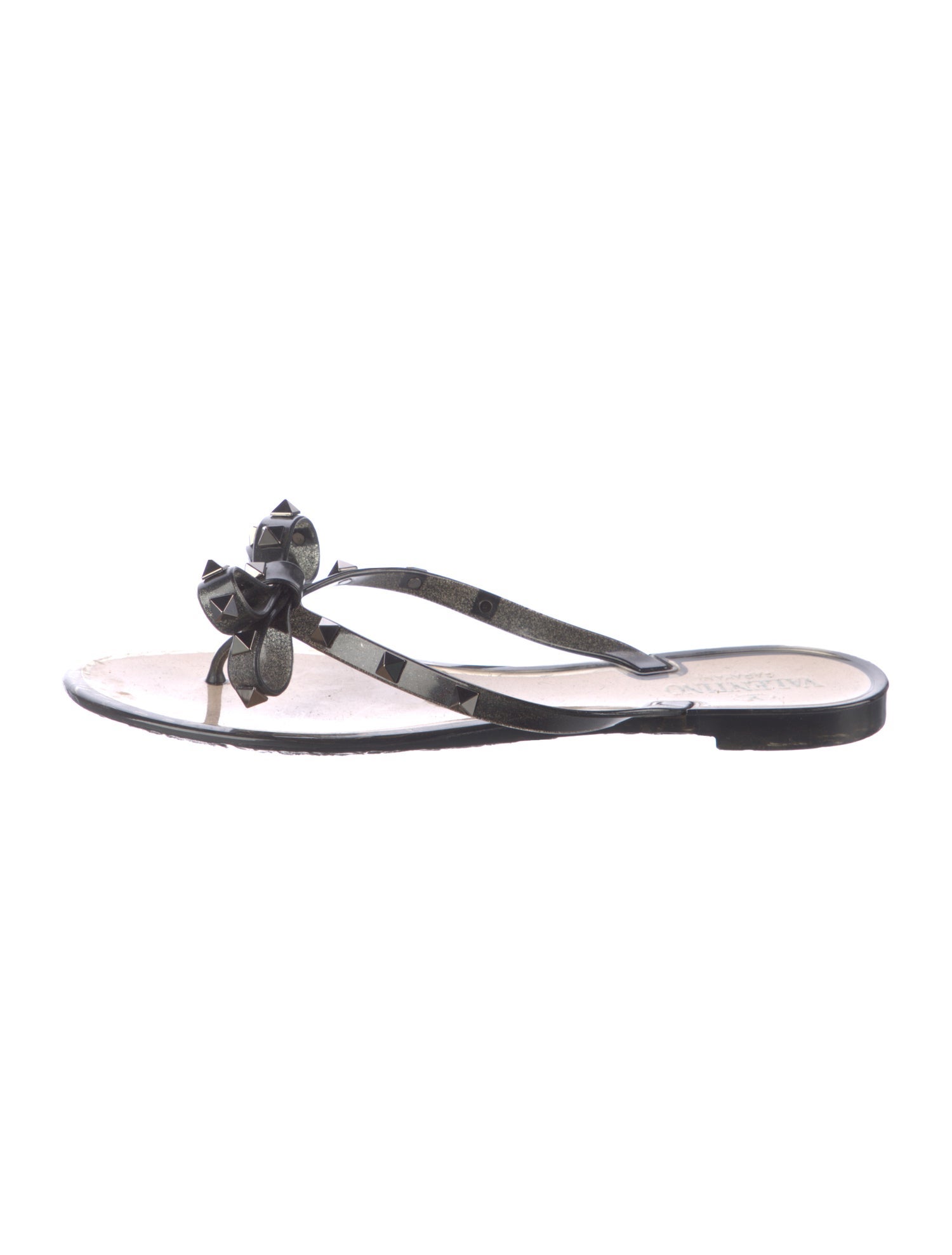 Valentino Rockstud Accents Rubber Flip Flops