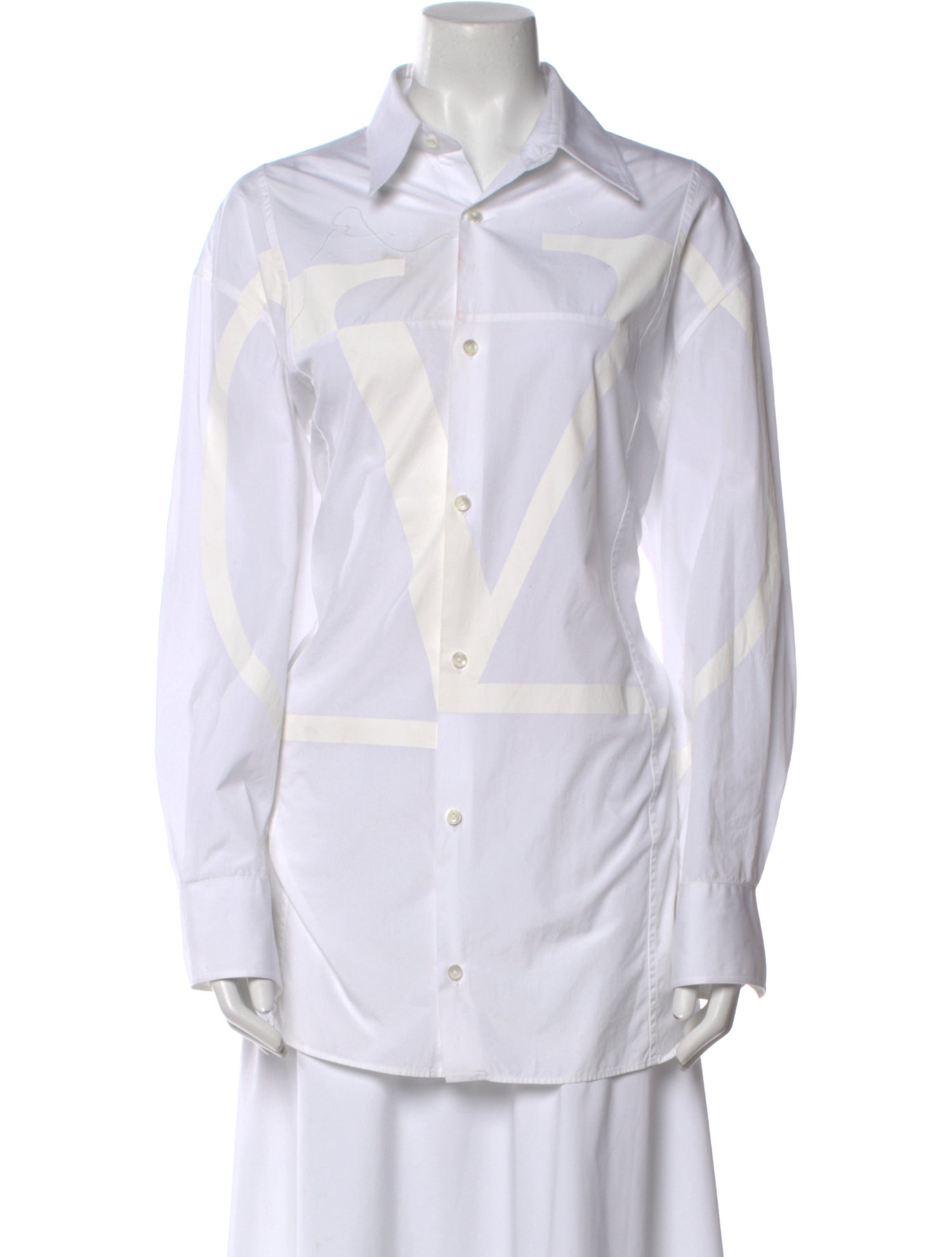 Valentino Long Sleeve Button-Up Top