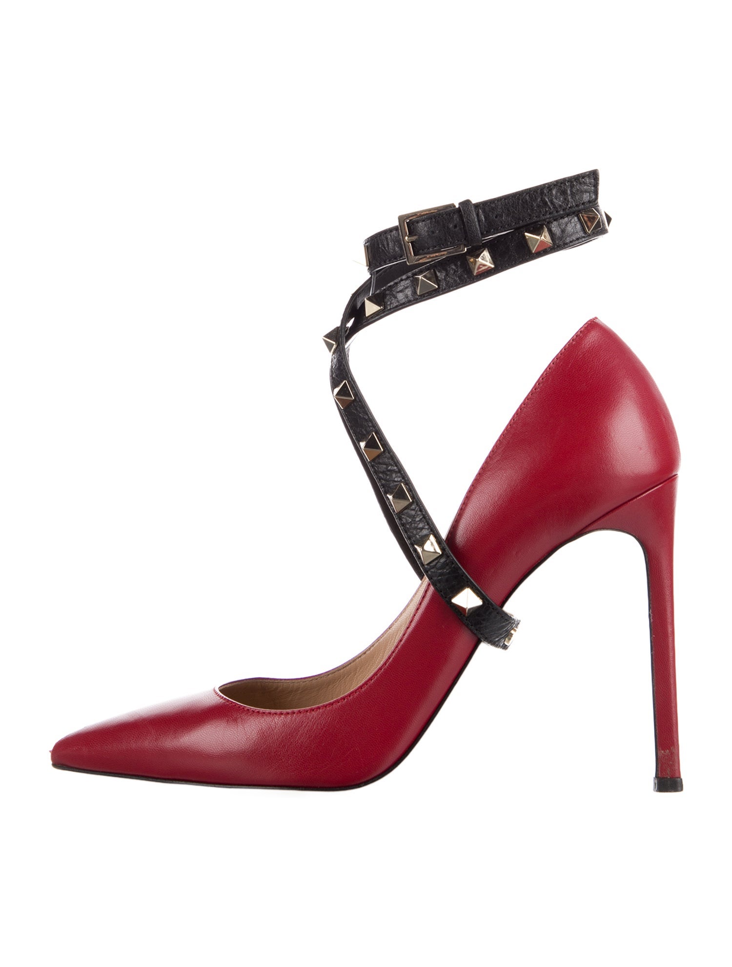 Valentino Rockstud Accents Leather Pumps