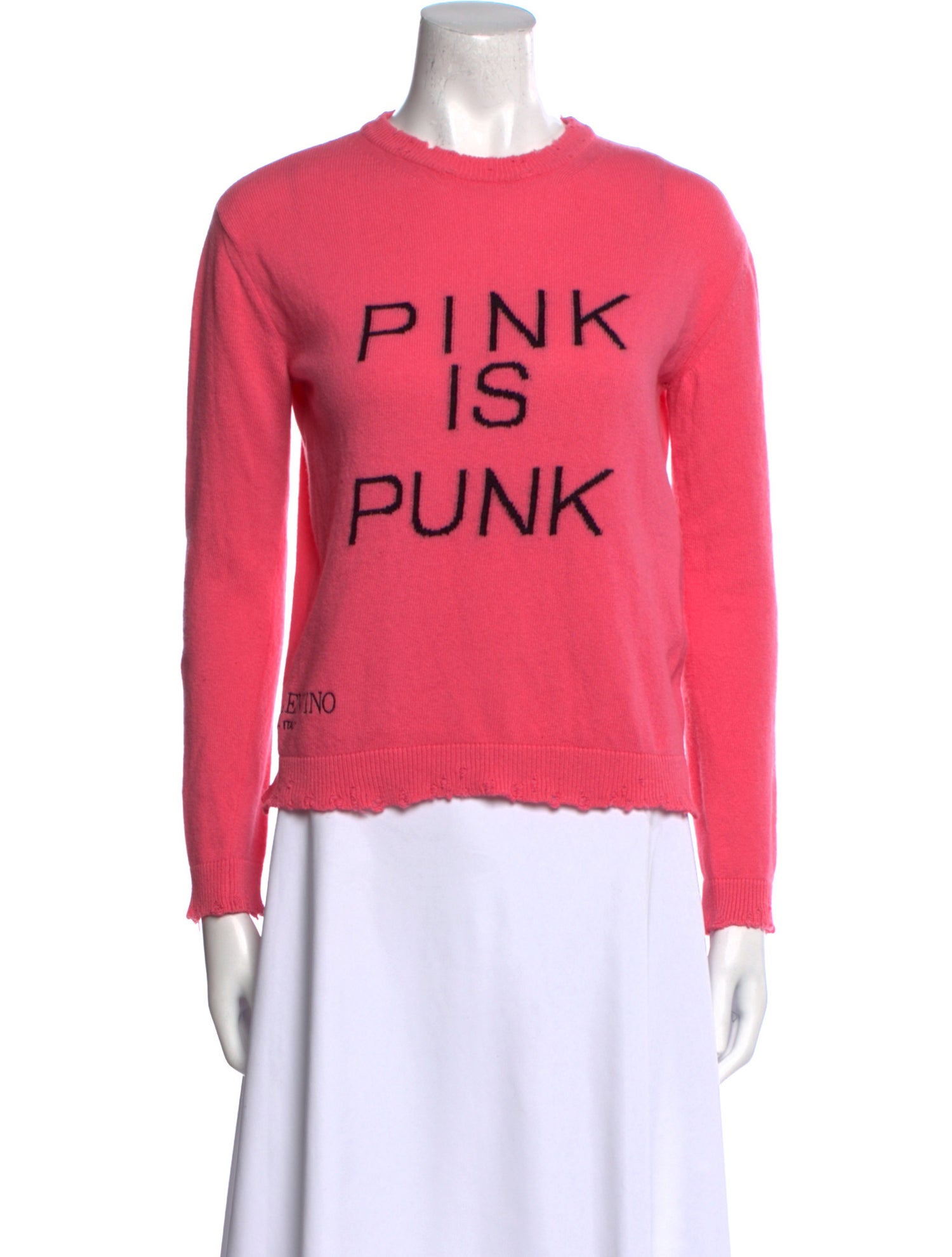 Valentino Virgin Wool Graphic Print Sweater