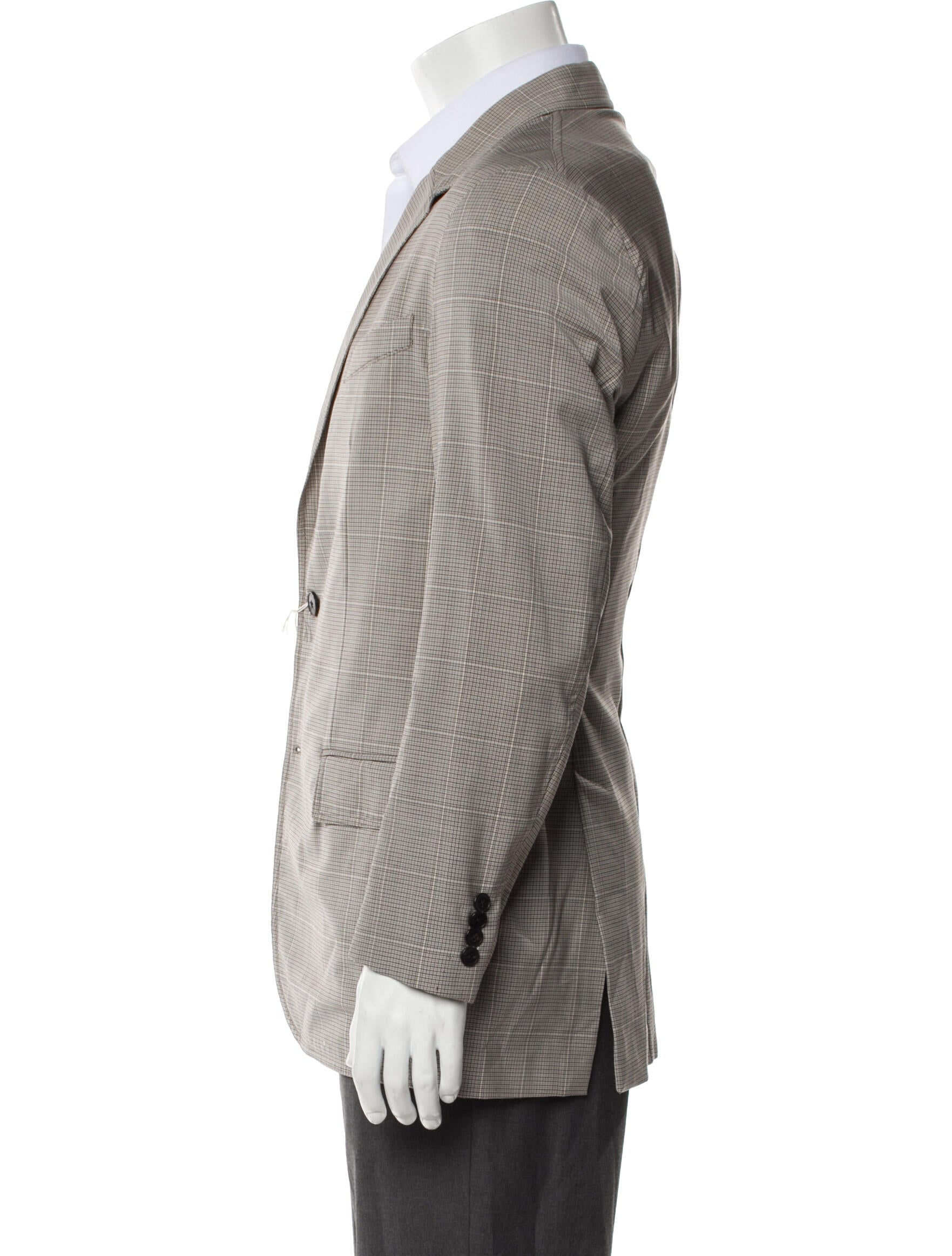 Valentino Virgin Wool Plaid Print Blazer