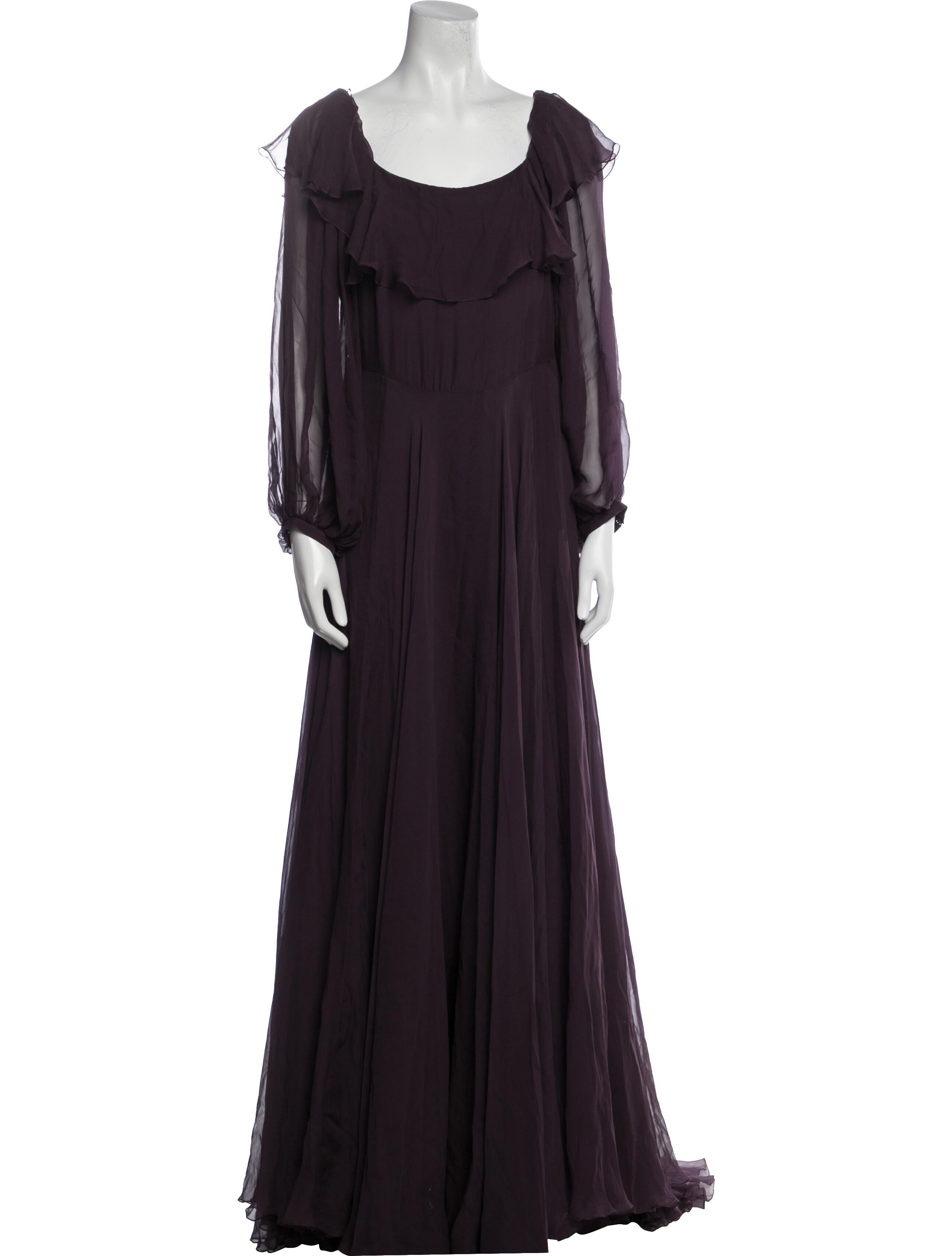 evening dress valentino 2007 Valentino Documented Runway Ivory Sheer-Illusion Silk & Tulle Ple