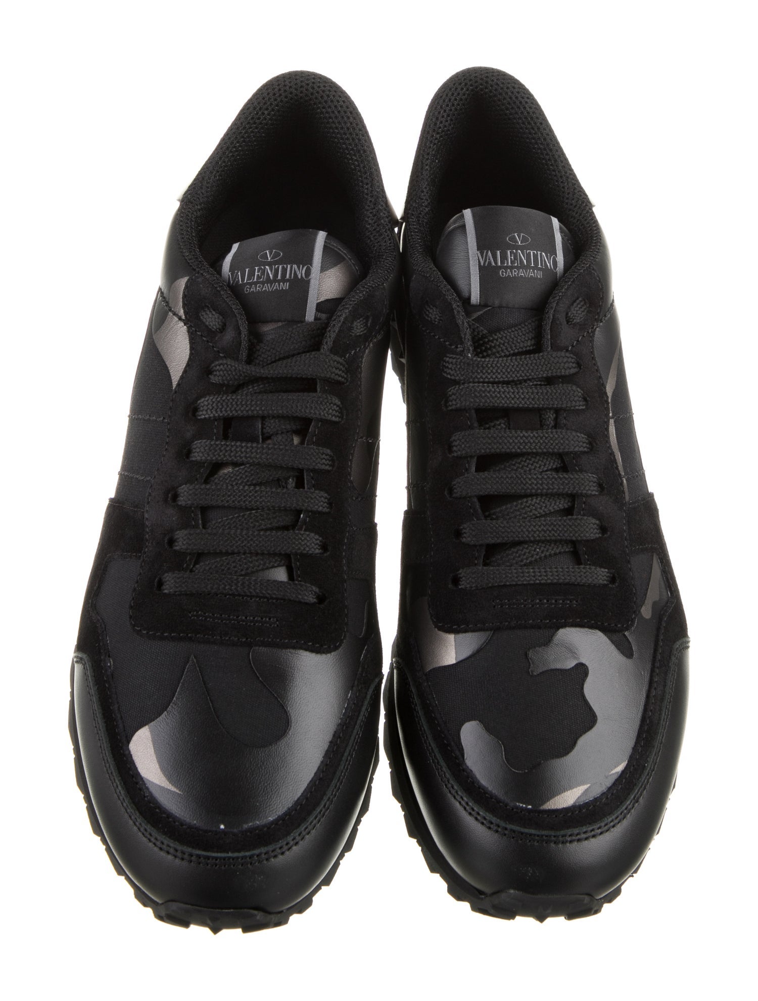 Valentino Leather Printed Sneakers