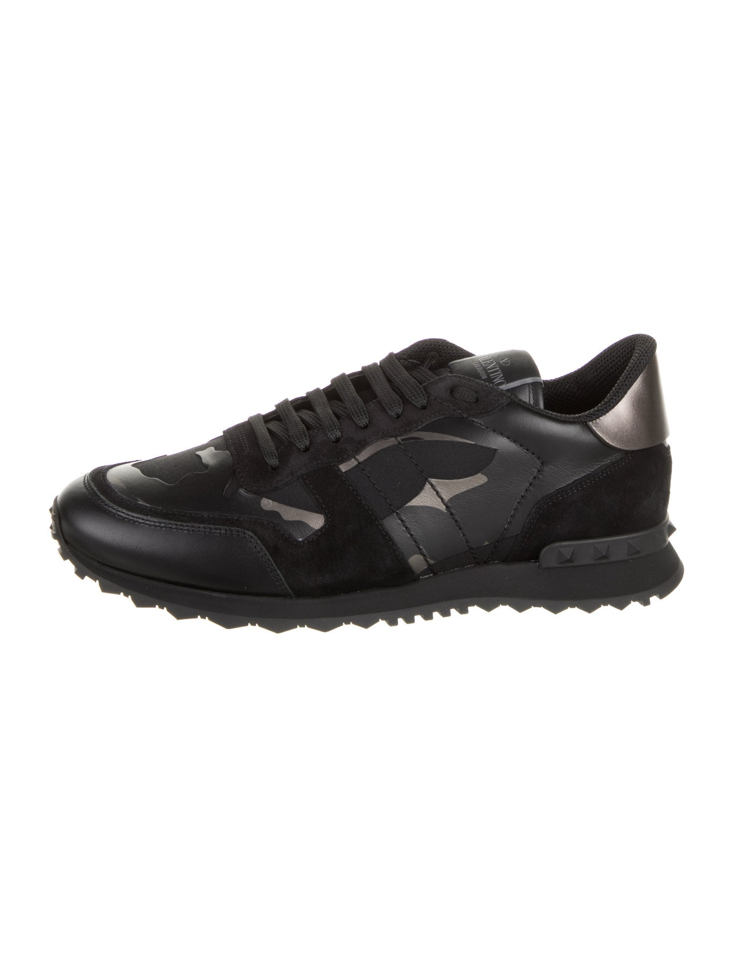 Valentino Leather Printed Sneakers