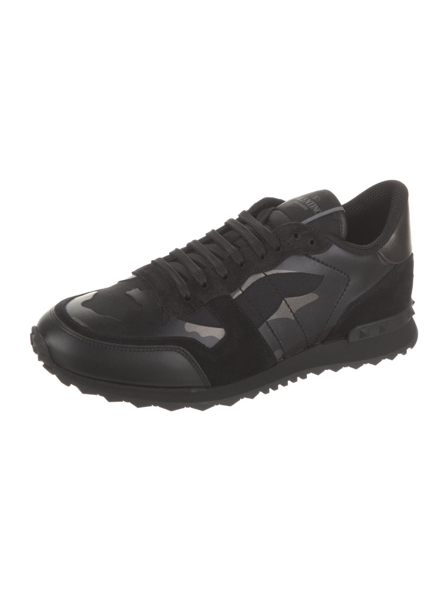 Valentino Leather Printed Sneakers