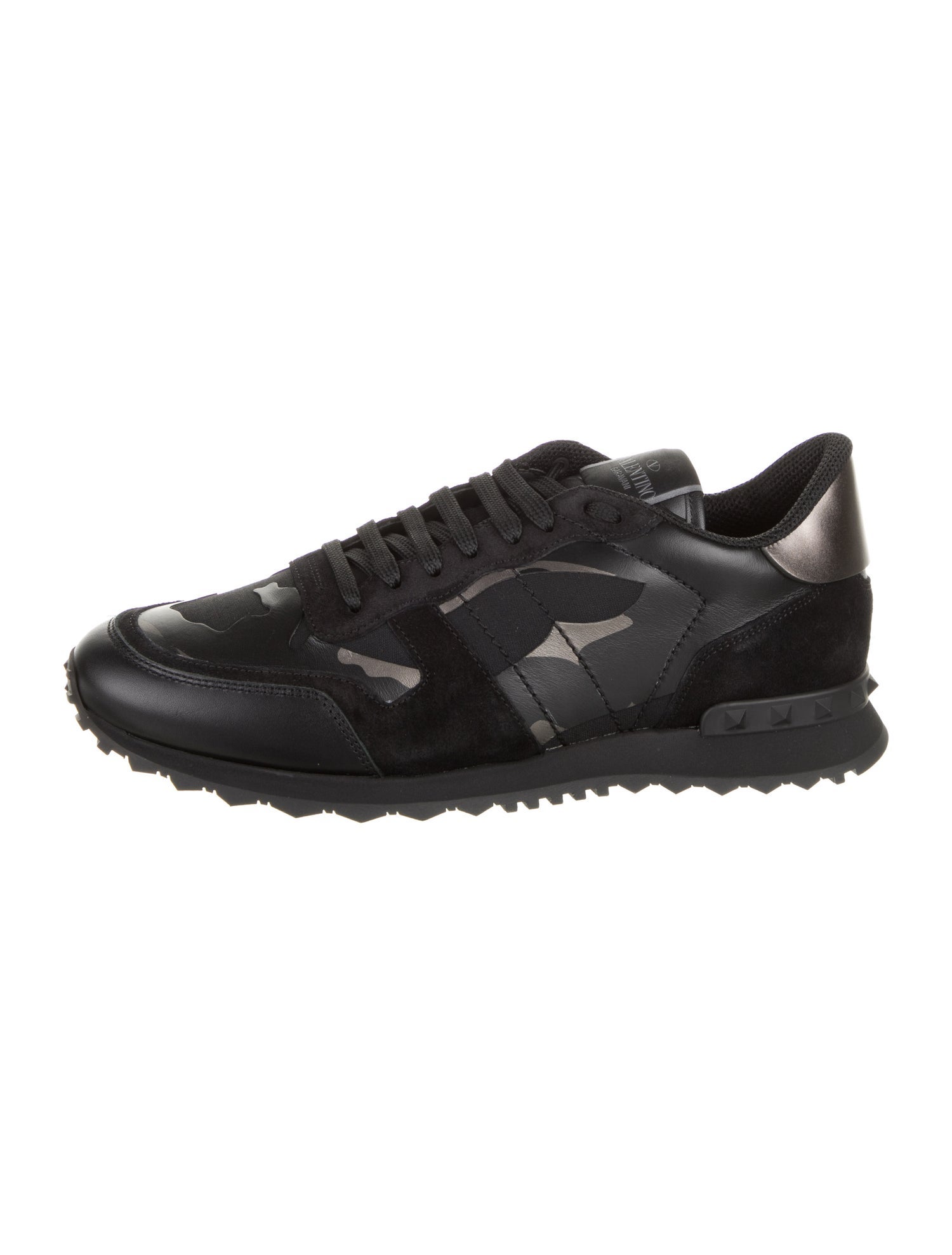 Valentino Leather Printed Sneakers