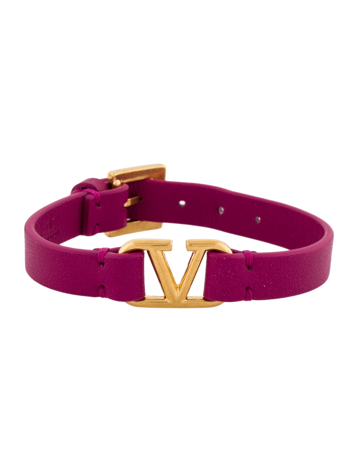 Valentino Leather VLogo Signature Wrap Bracelet