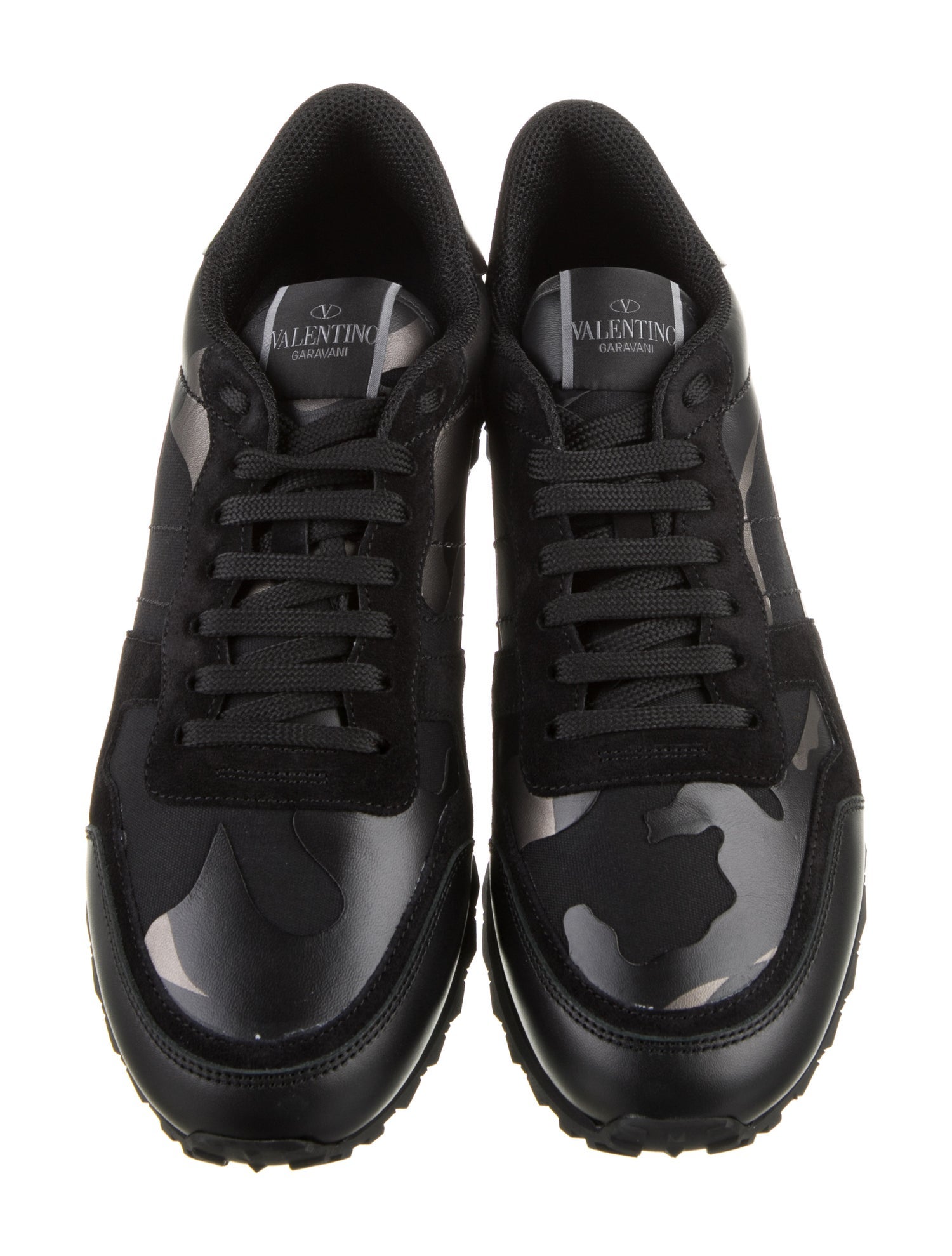 Valentino Leather Printed Sneakers