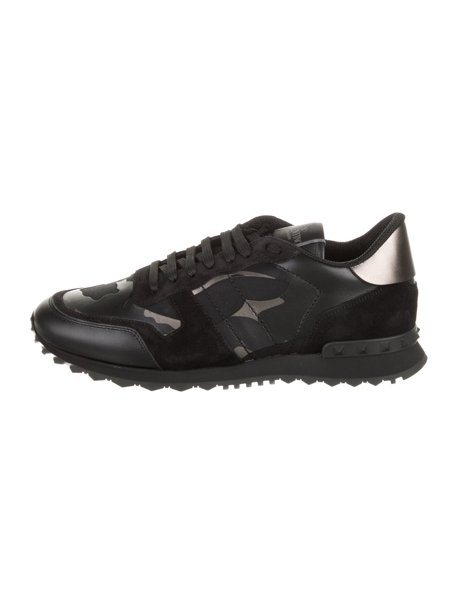 Valentino Leather Printed Sneakers