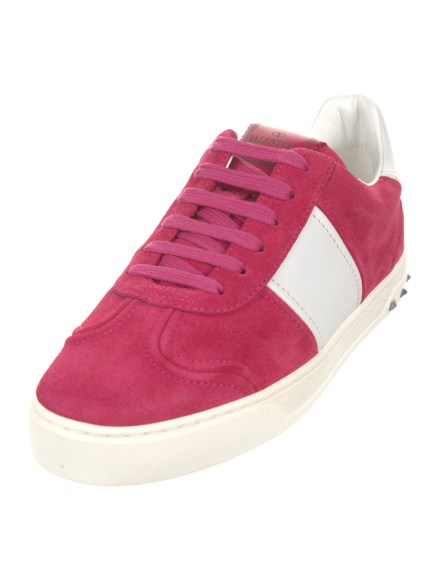 Valentino Rockstud Accents Suede Sneakers