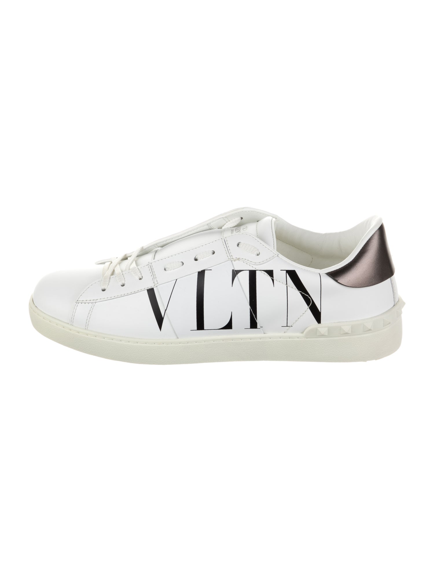 Valentino Leather Graphic Print Sneakers