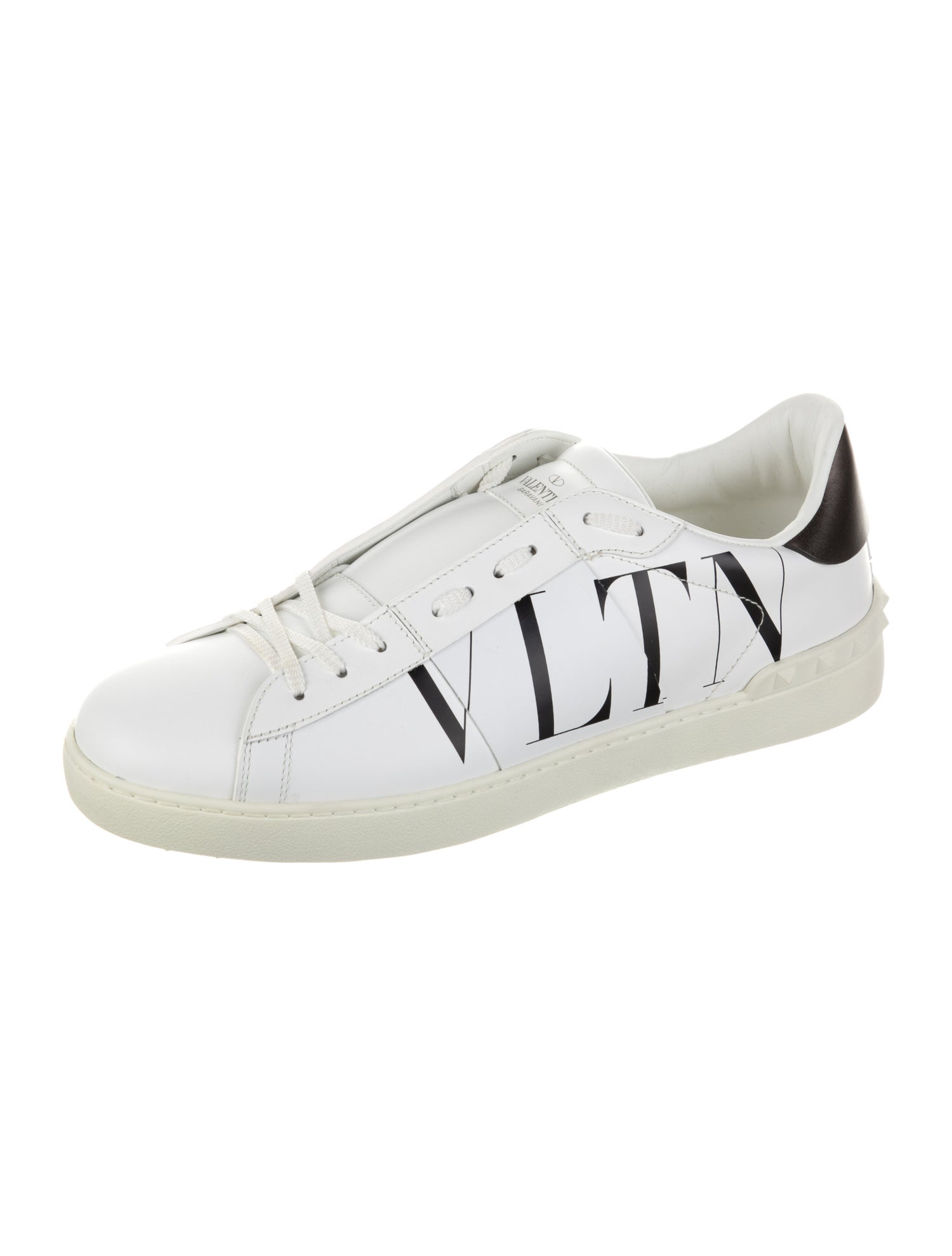 Valentino Leather Graphic Print Sneakers