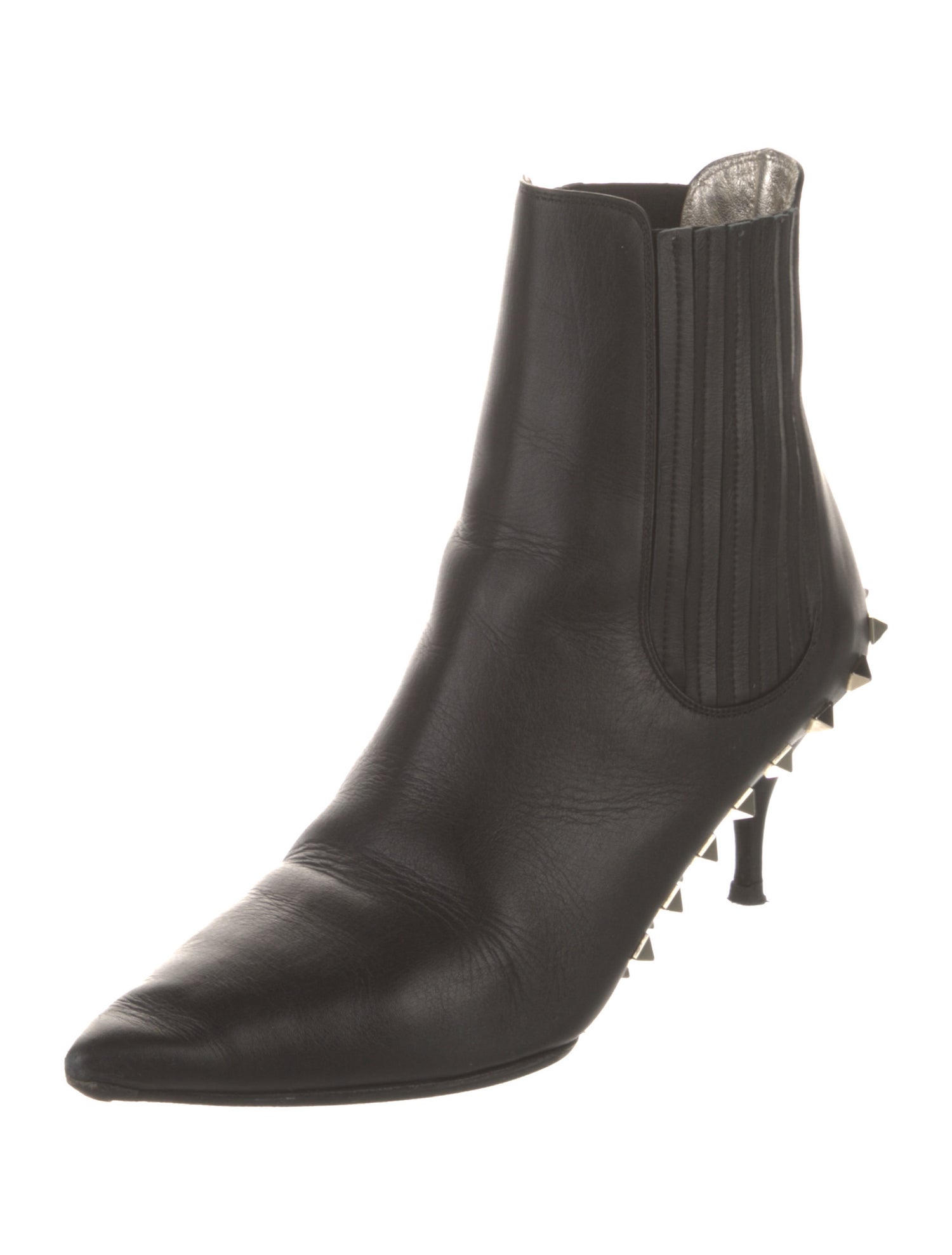 Valentino Rockstud Accents Leather Chelsea Boots