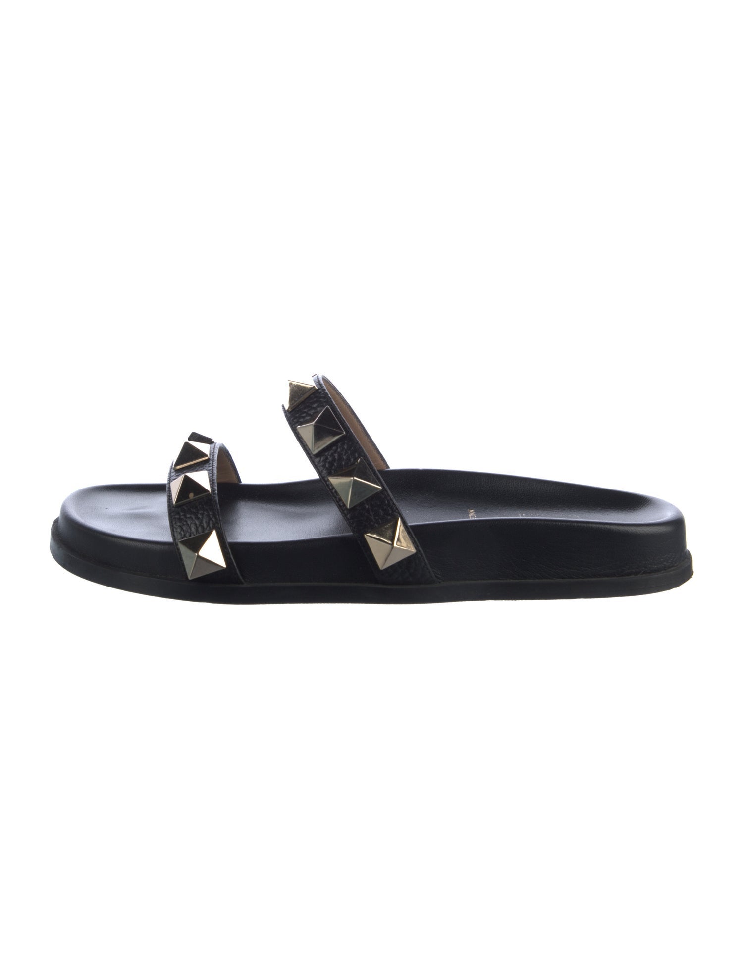 Valentino Rockstud Accents Leather Slides