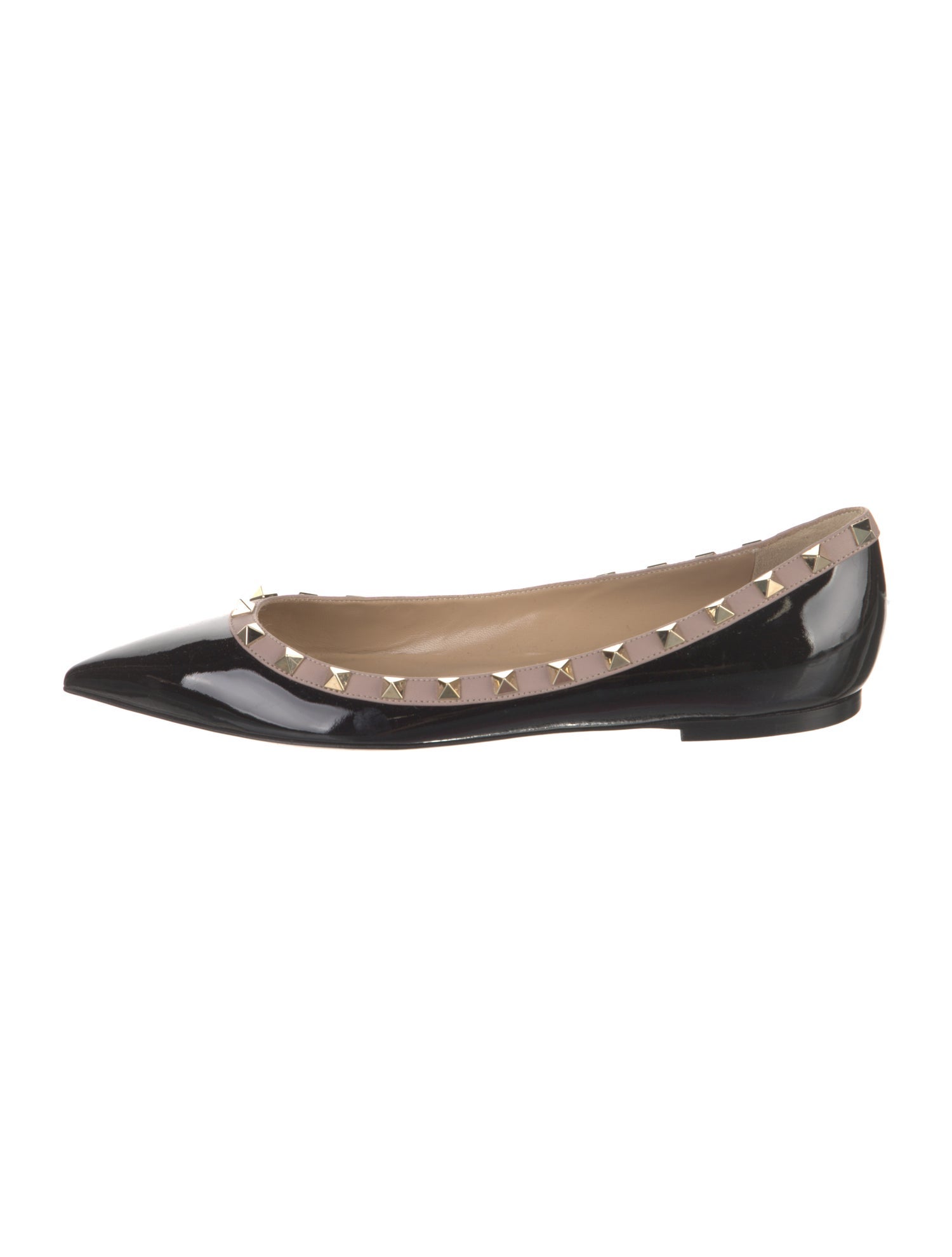 Valentino Rockstud Accents Patent Leather Ballet Flats