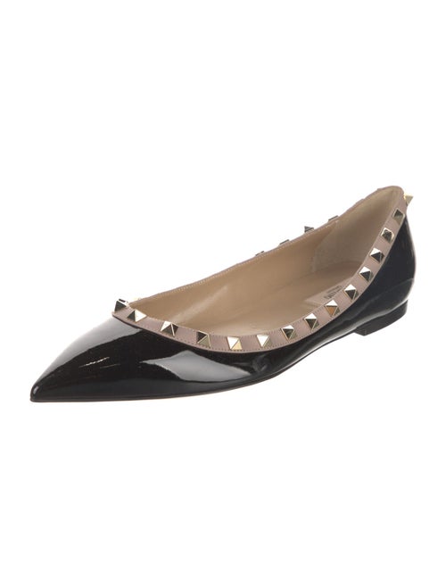 Valentino Rockstud Accents Patent Leather Ballet Flats