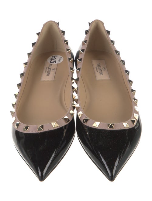 Valentino Rockstud Accents Patent Leather Ballet Flats