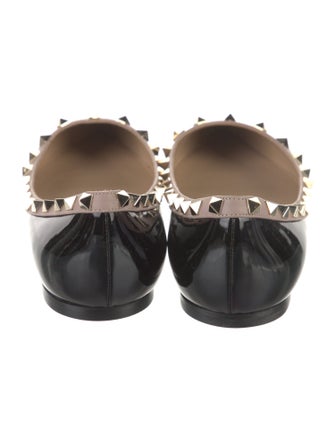 Valentino Rockstud Accents Patent Leather Ballet Flats
