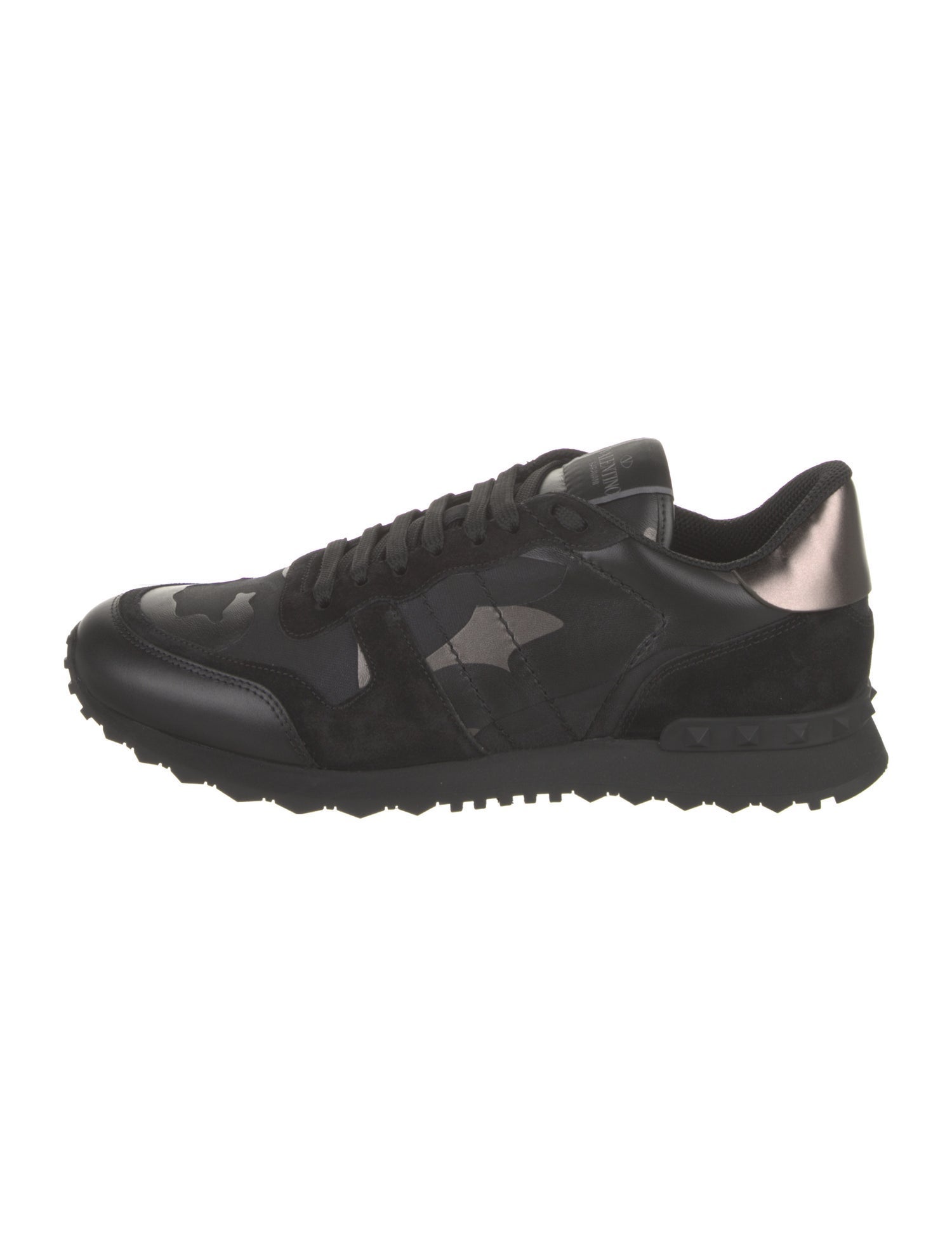 Valentino Leather Printed Sneakers