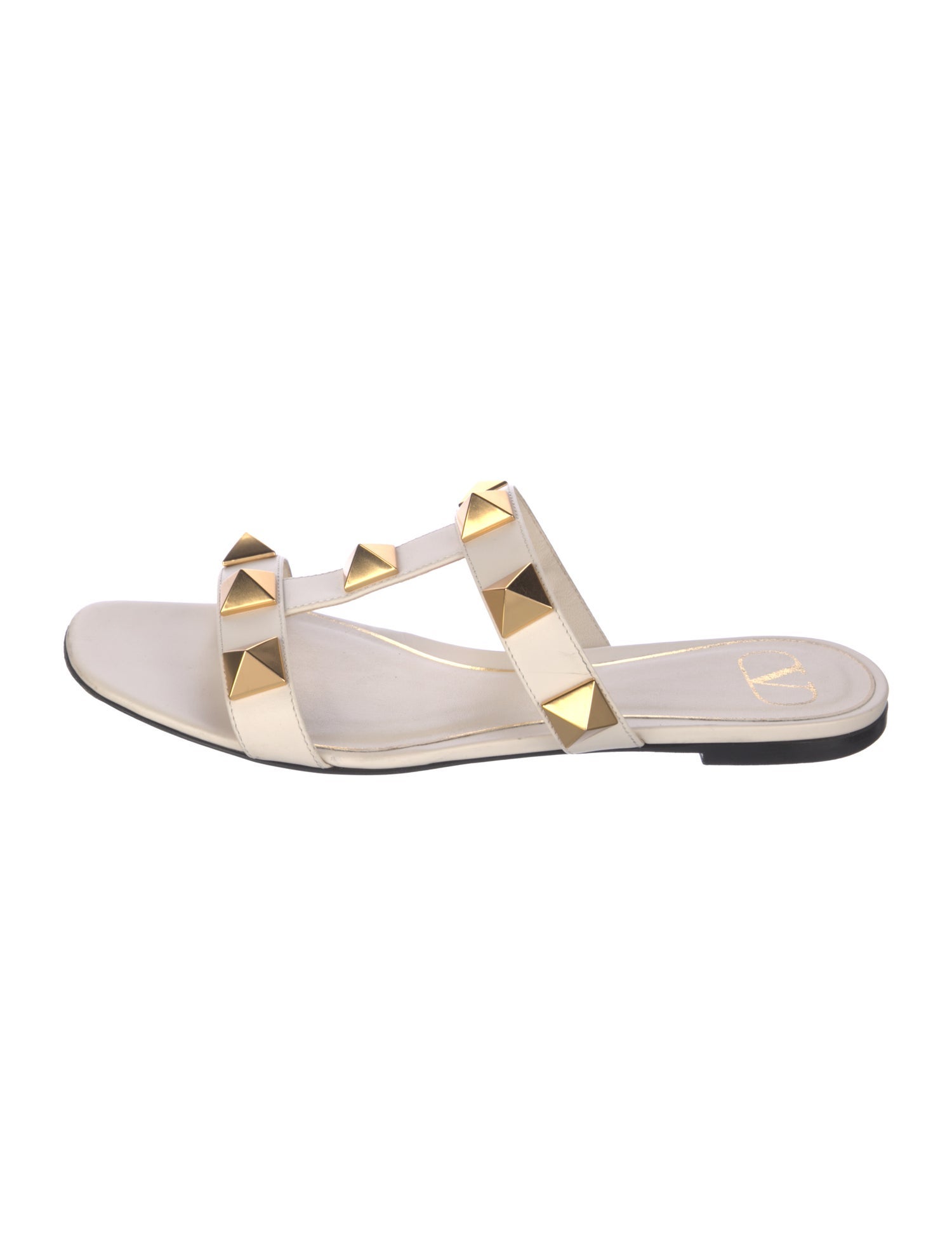 Valentino Rockstud Accents Leather Slides