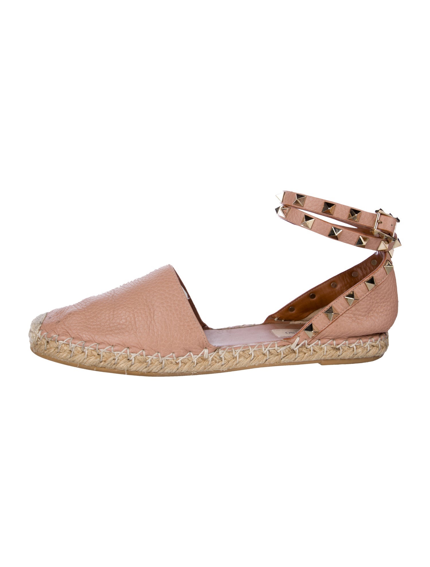 Valentino Rockstud Accents Leather D'Orsay Flats