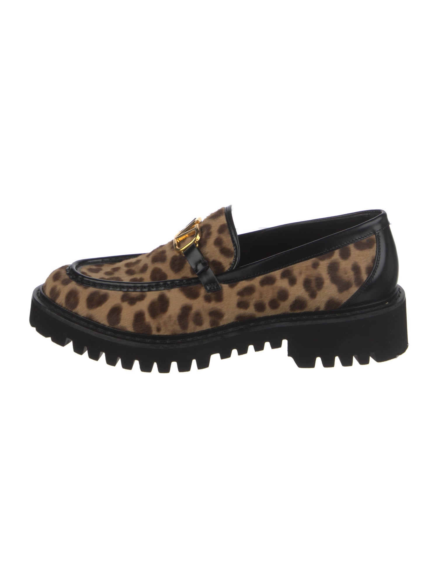Valentino Ponyhair Animal Print Loafers