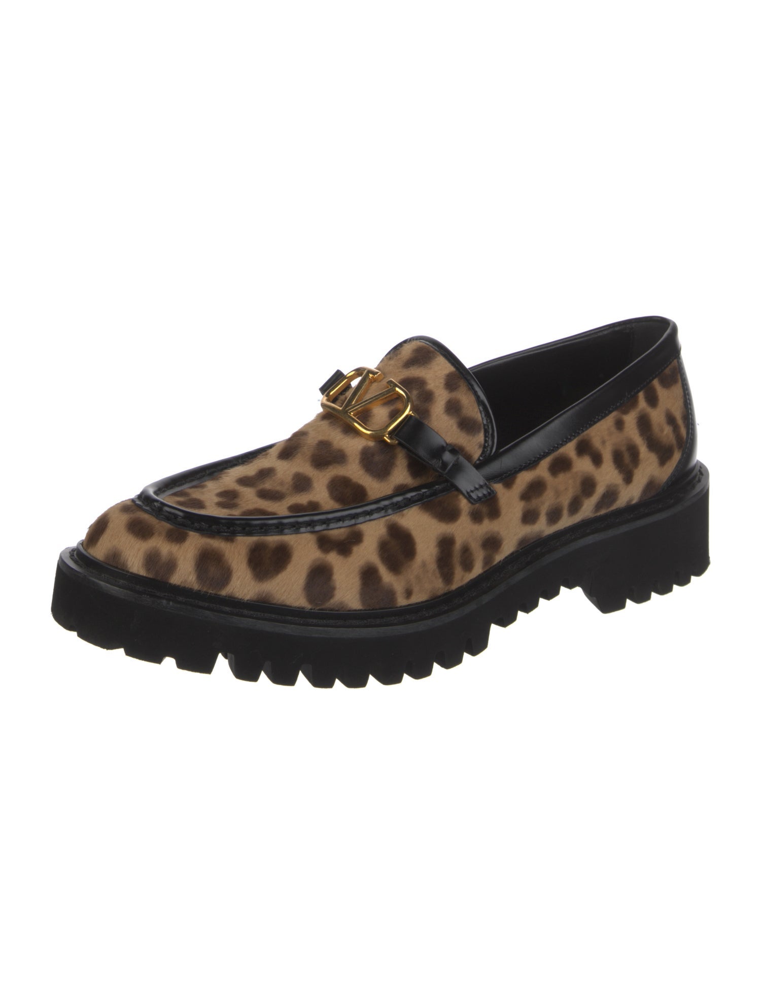 Valentino Ponyhair Animal Print Loafers