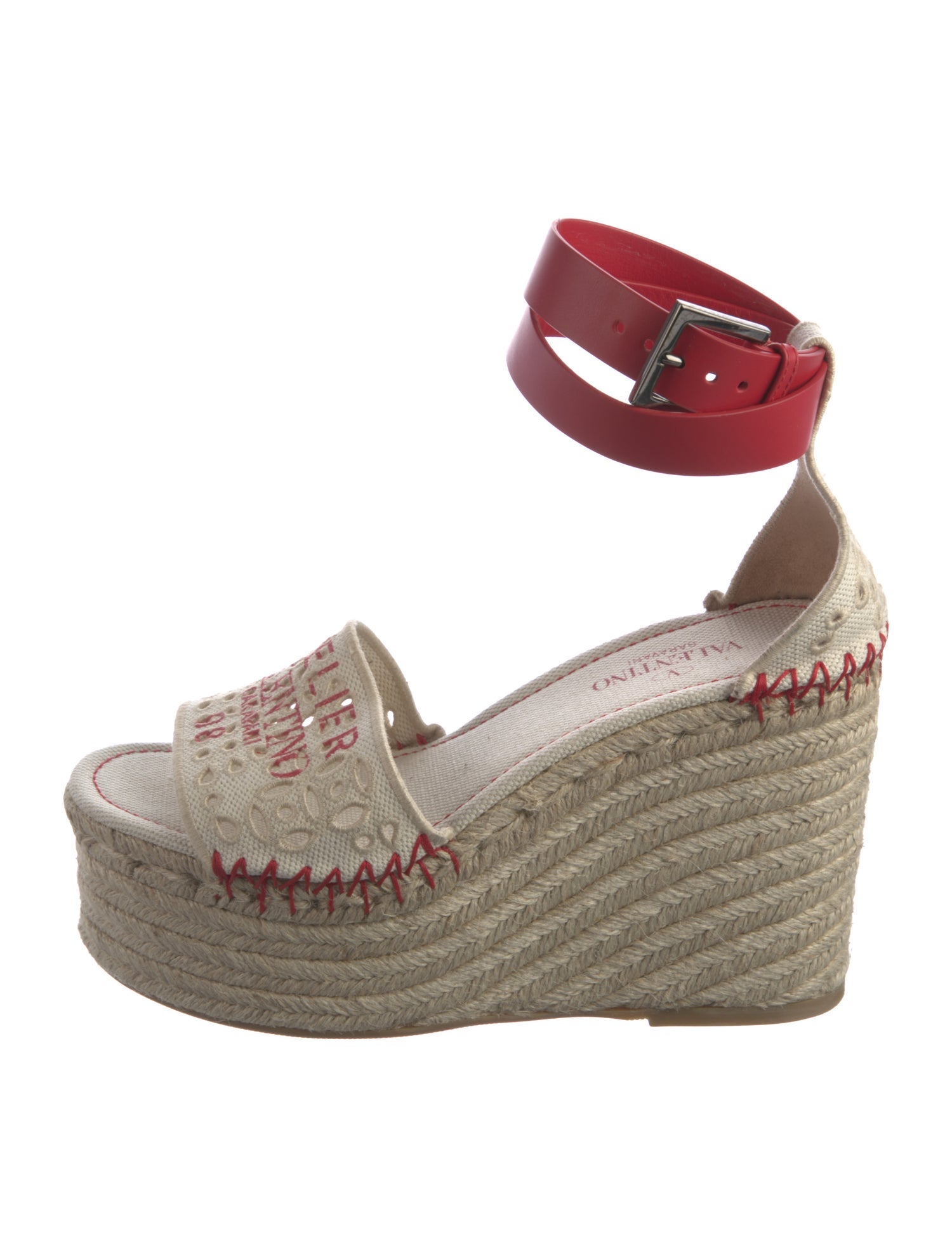 Valentino Leather Printed Espadrilles