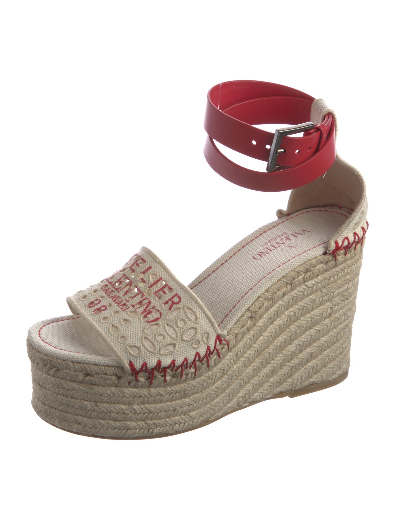 Valentino Leather Printed Espadrilles