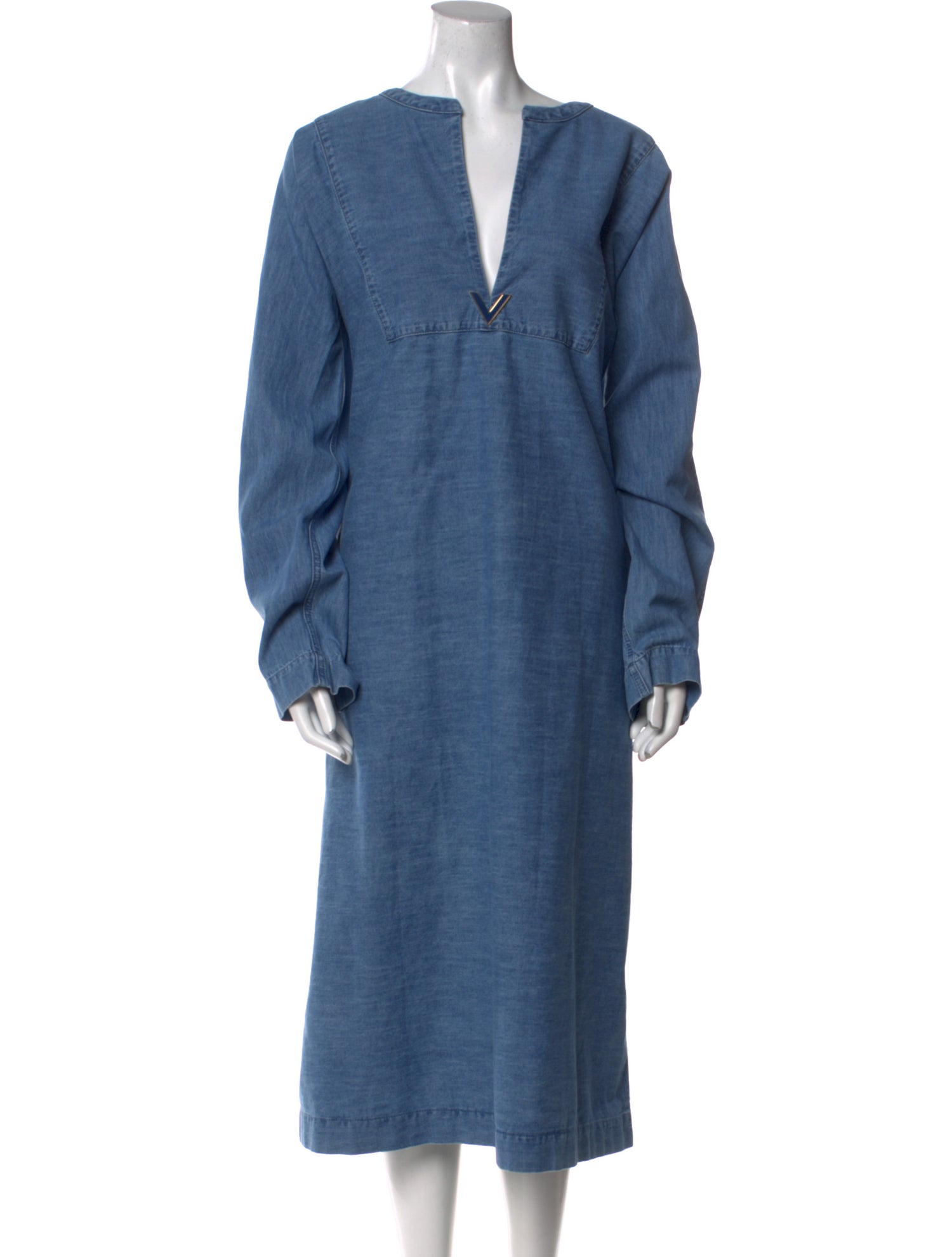 Valentino V-Neck Long Dress