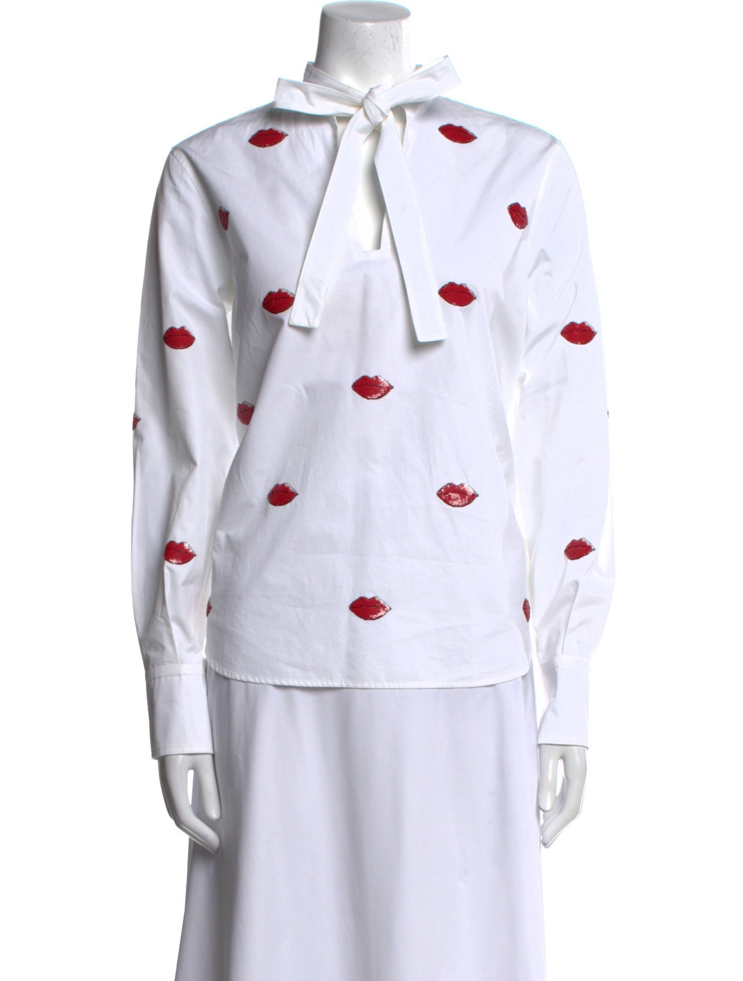 Valentino Printed Tie Neck Polo