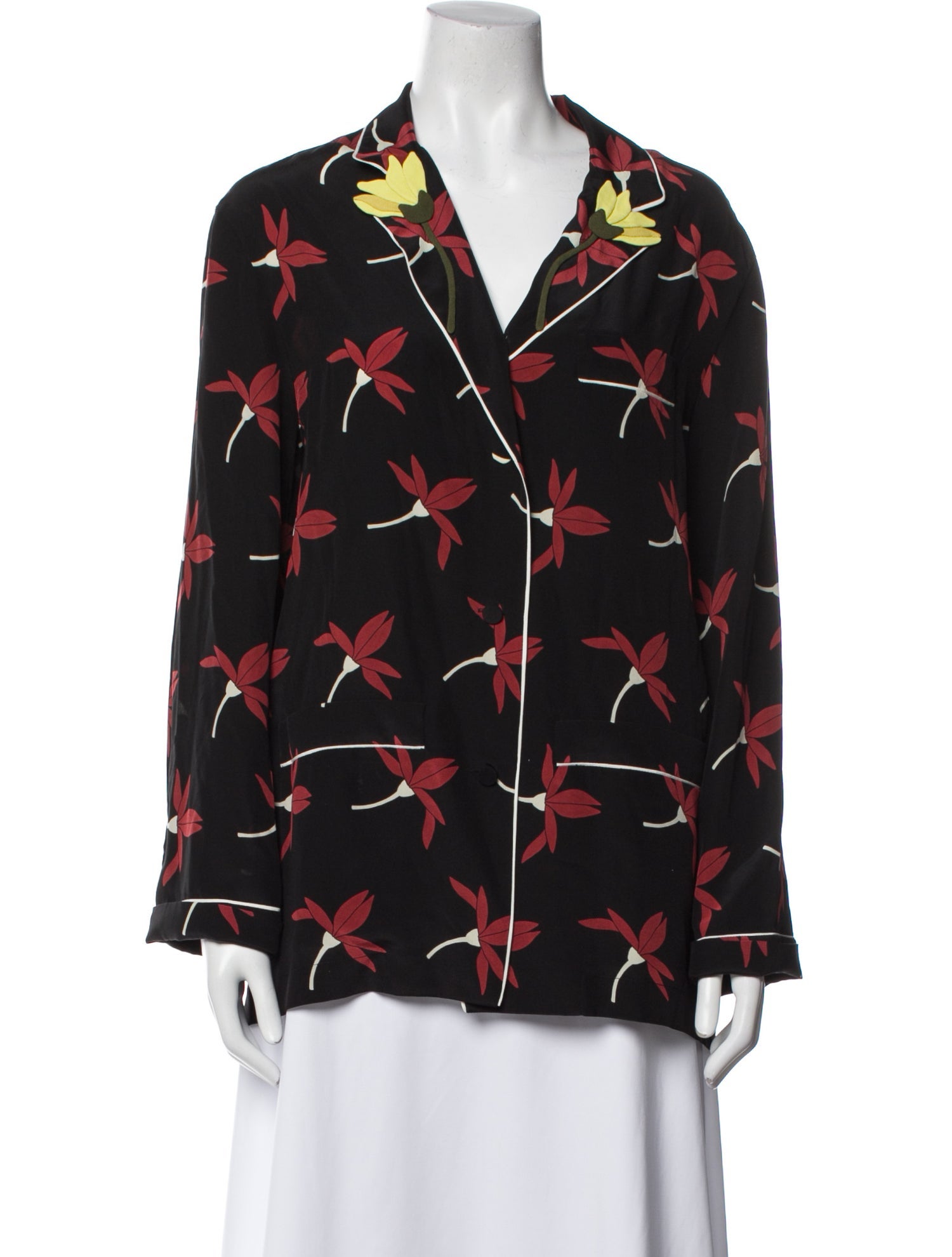 Valentino Silk Printed Button-Up Top