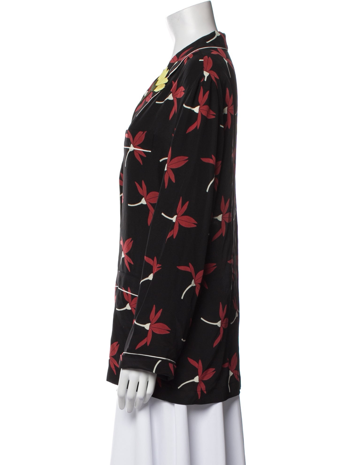 Valentino Silk Printed Button-Up Top