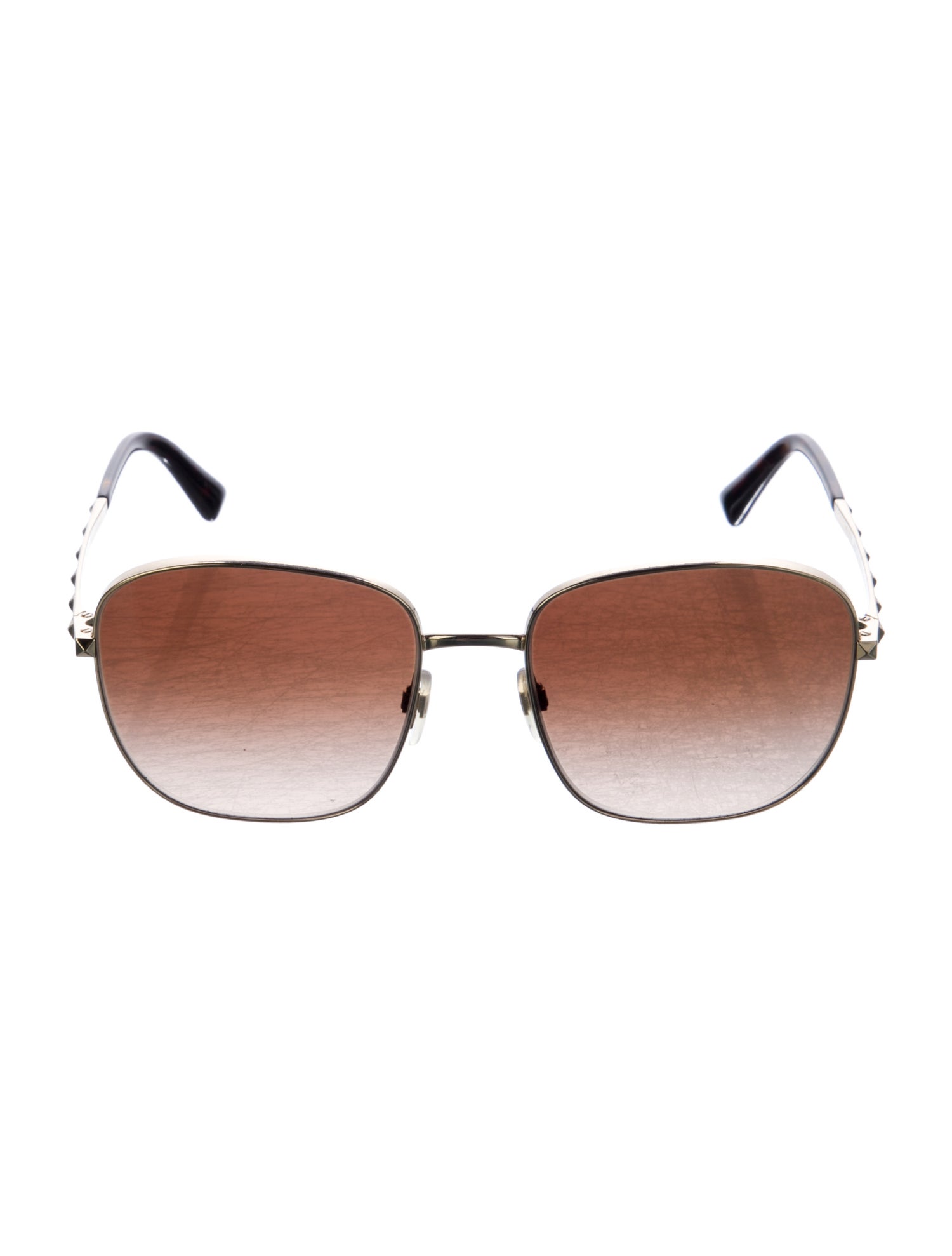 Valentino Embellished Square Sunglasses Rockstud Accents Sunglasses