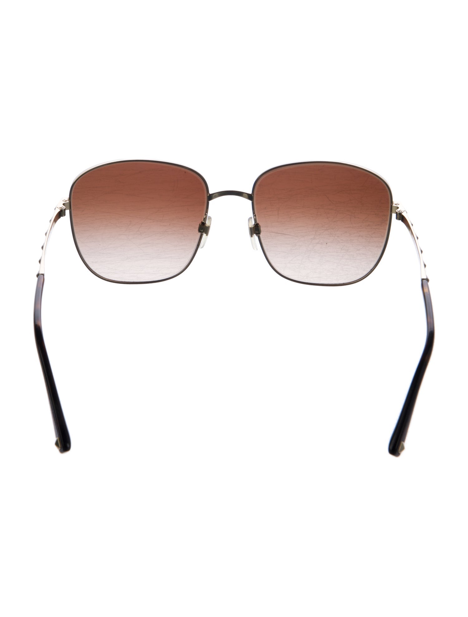 Valentino Embellished Square Sunglasses Rockstud Accents Sunglasses