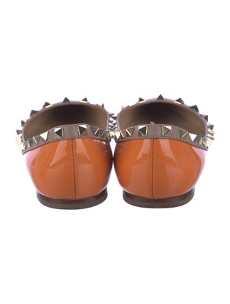 Valentino Rockstud Accents Patent Leather Flats