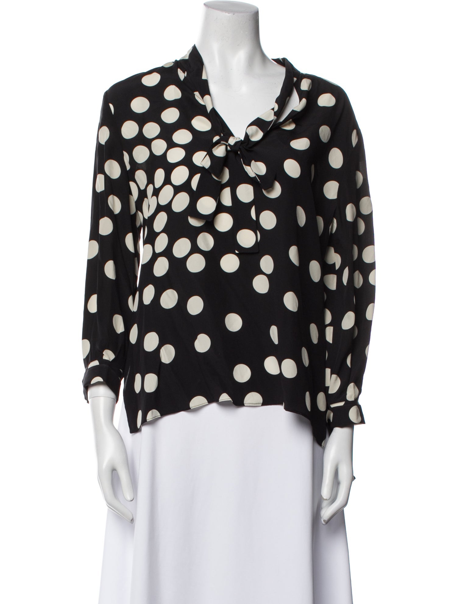 Valentino Silk Polka Dot Print Blouse