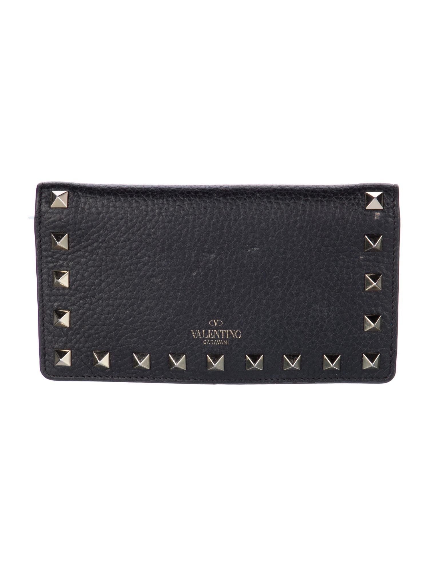Valentino Rockstud Accents Leather Continental Wallet