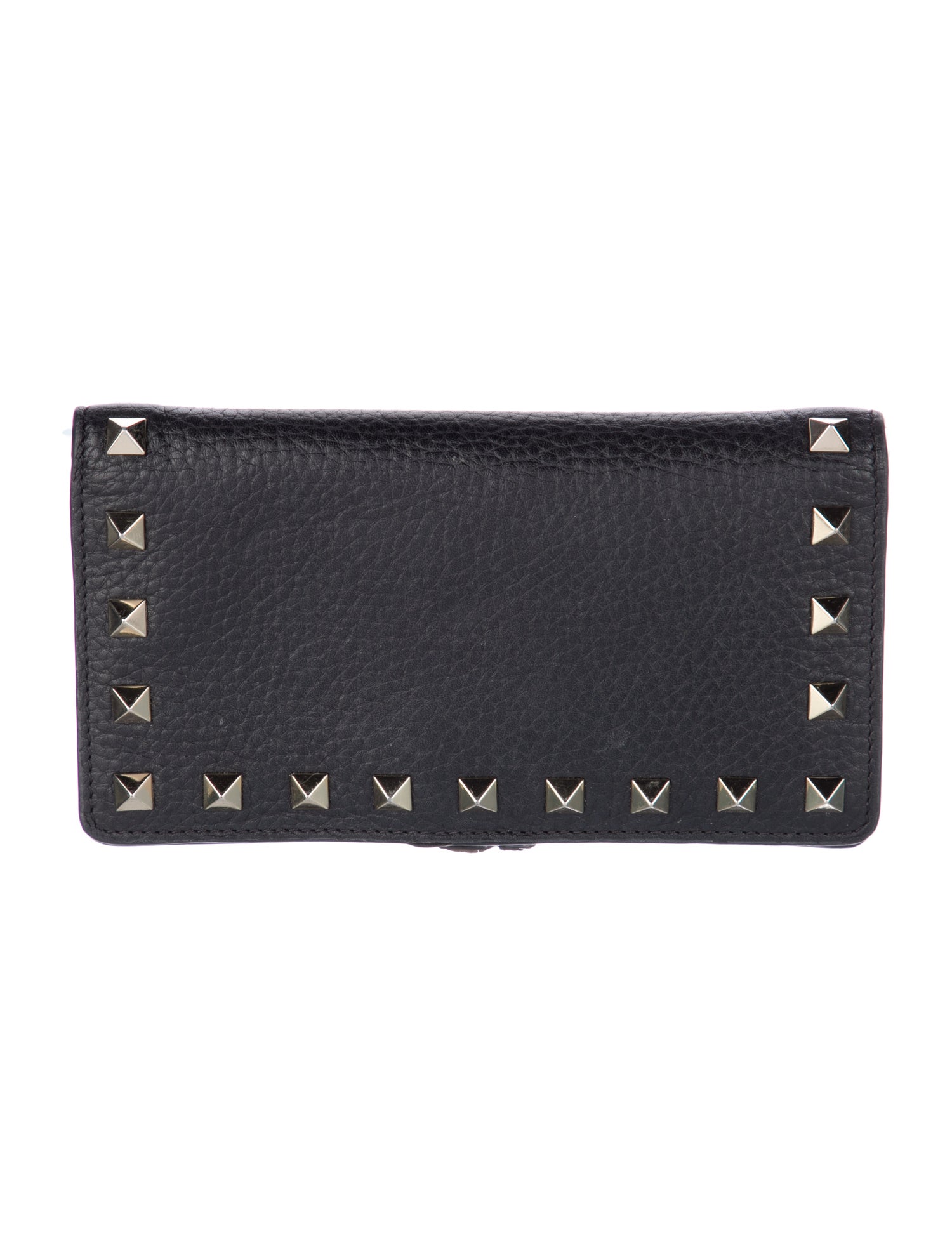 Valentino Rockstud Accents Leather Continental Wallet