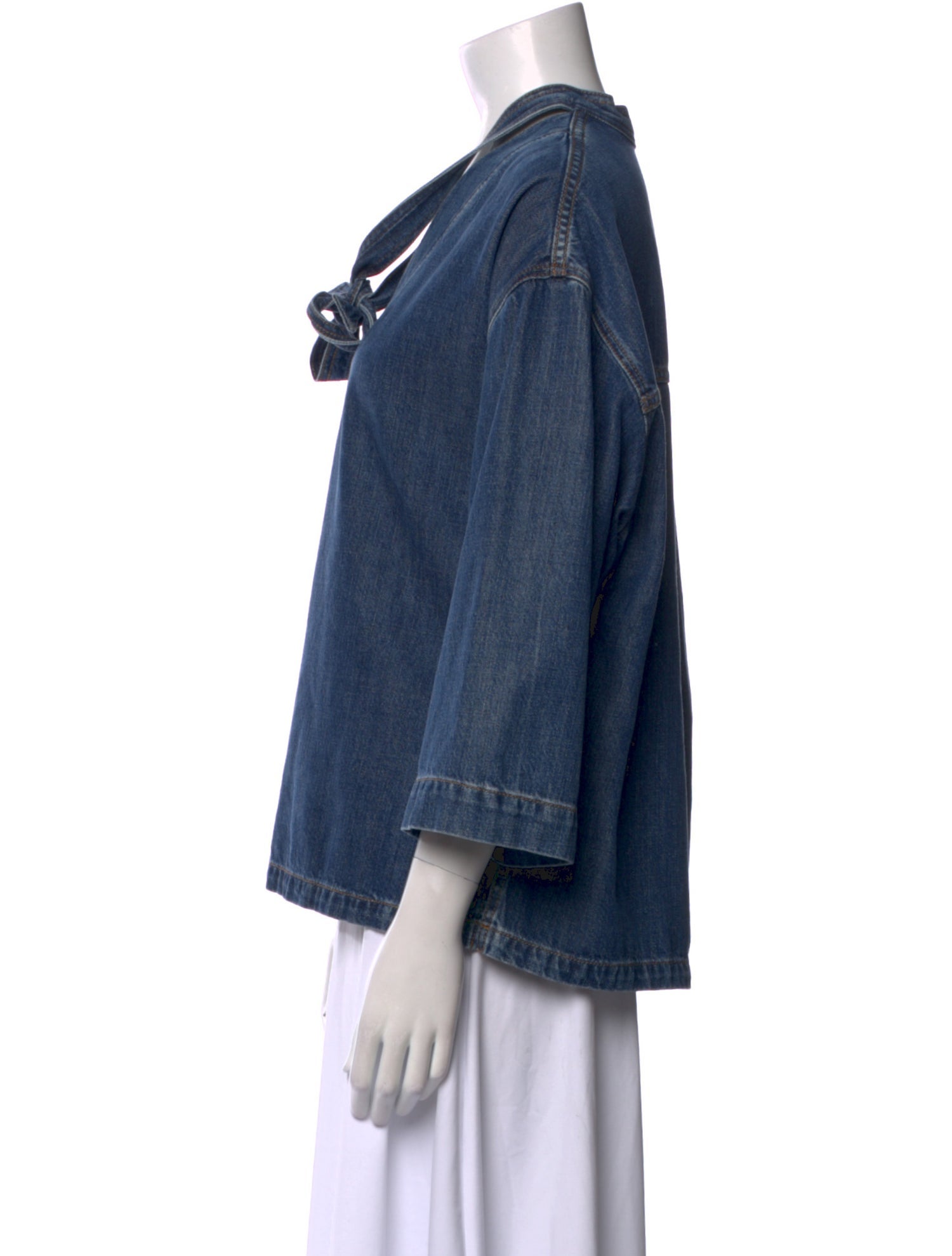 Valentino V-Neck Three-Quarter Sleeve Sweatshirt