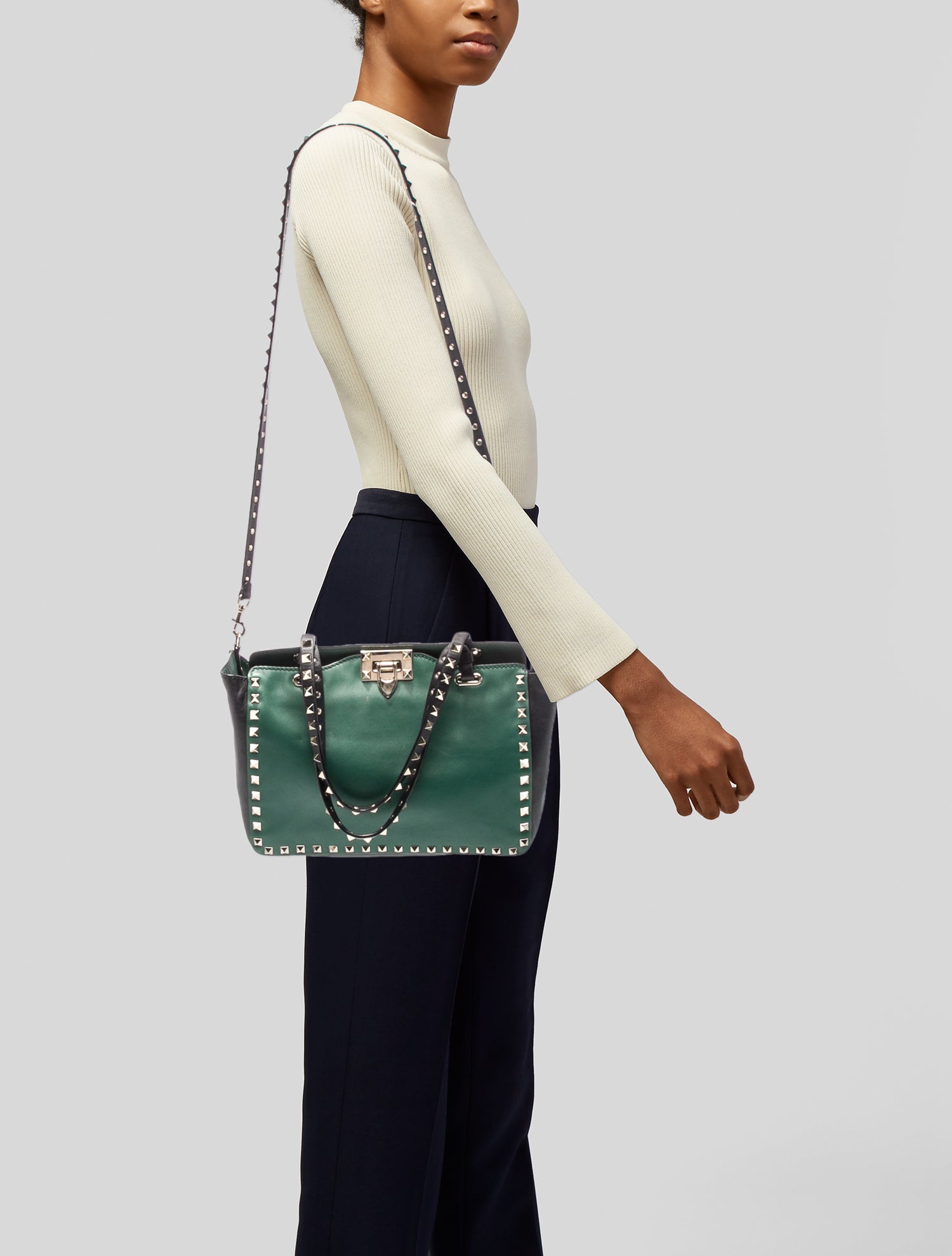 Valentino Rockstud Top Handle Bag