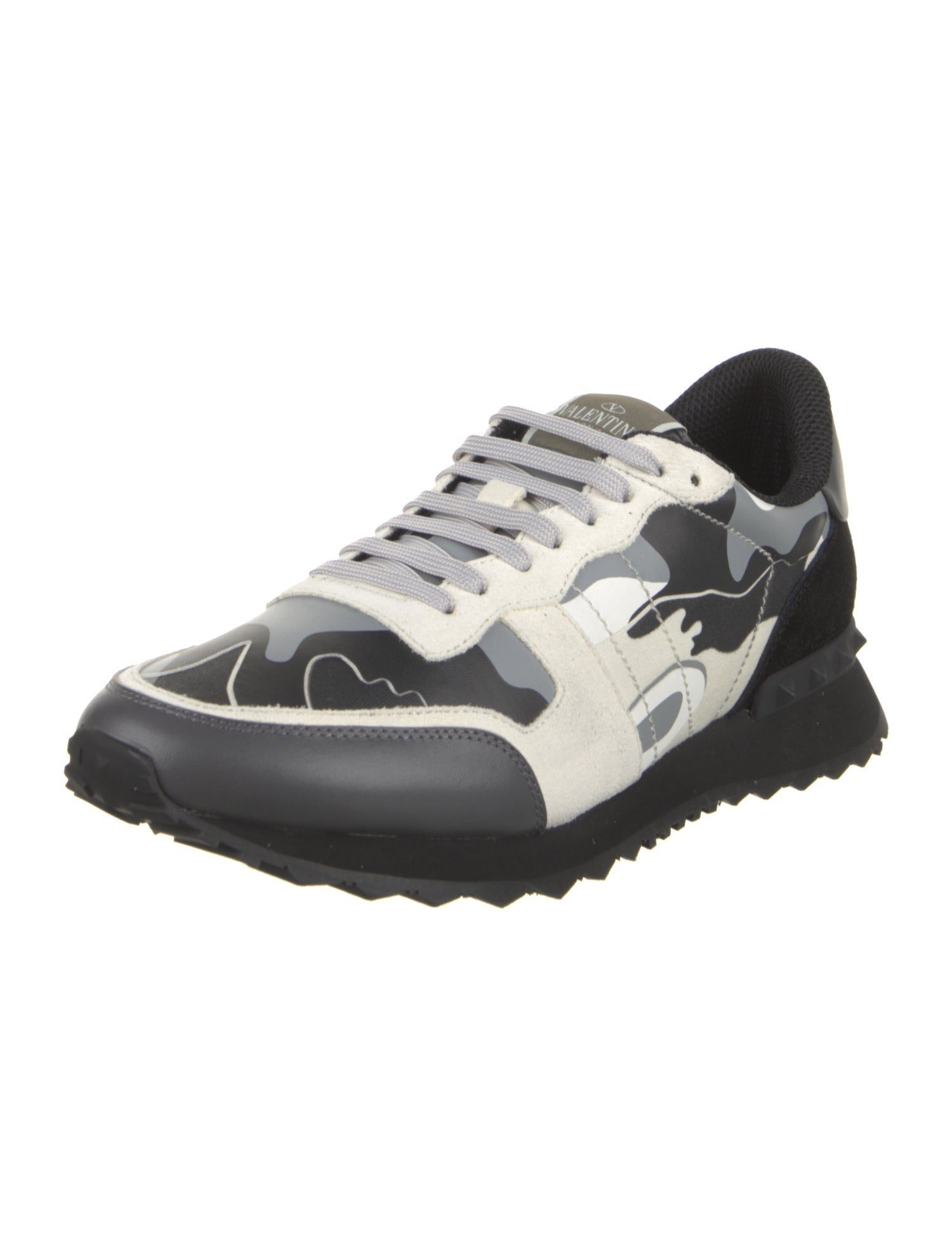 Valentino Leather Printed Sneakers