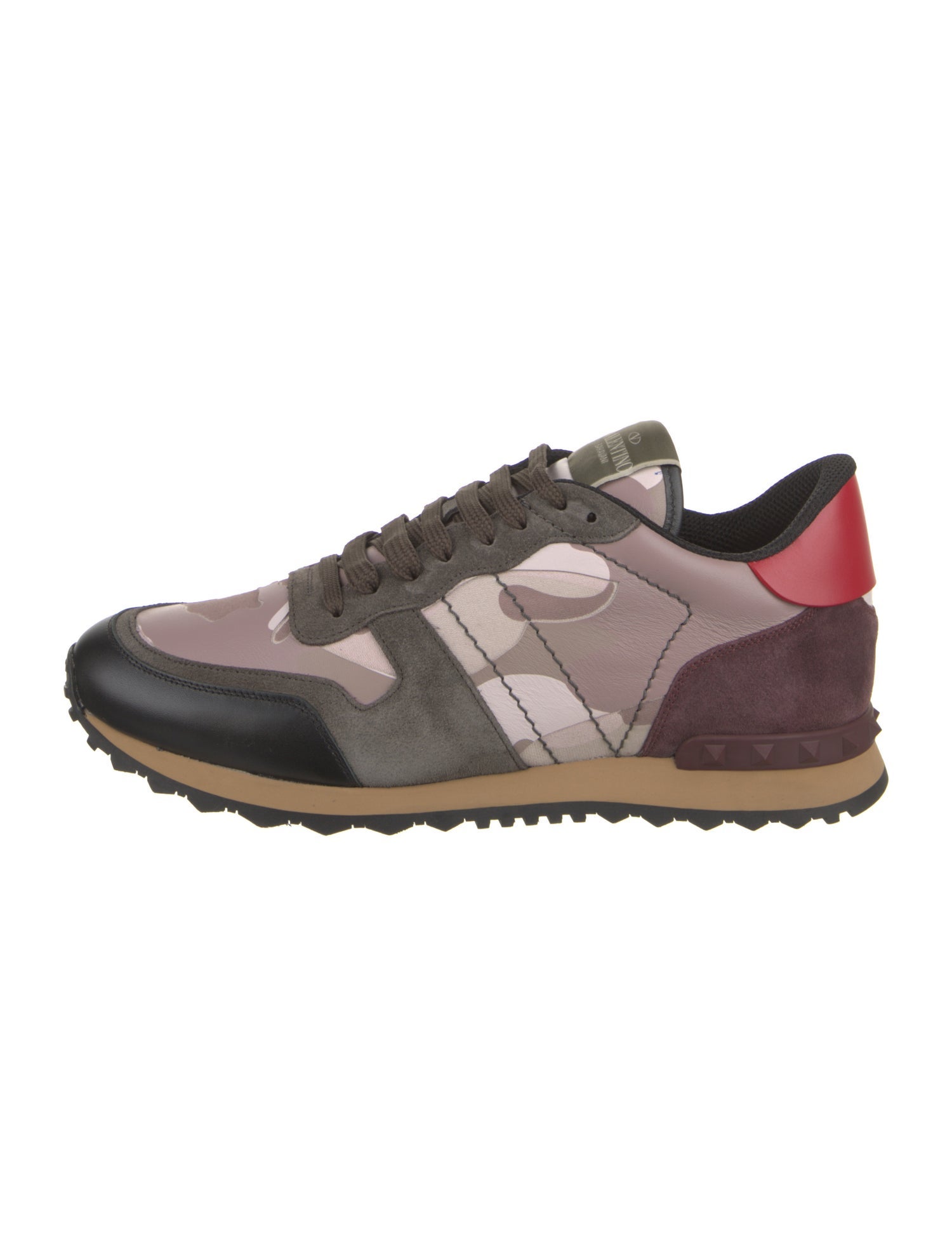 Valentino Leather Printed Athletic Sneakers