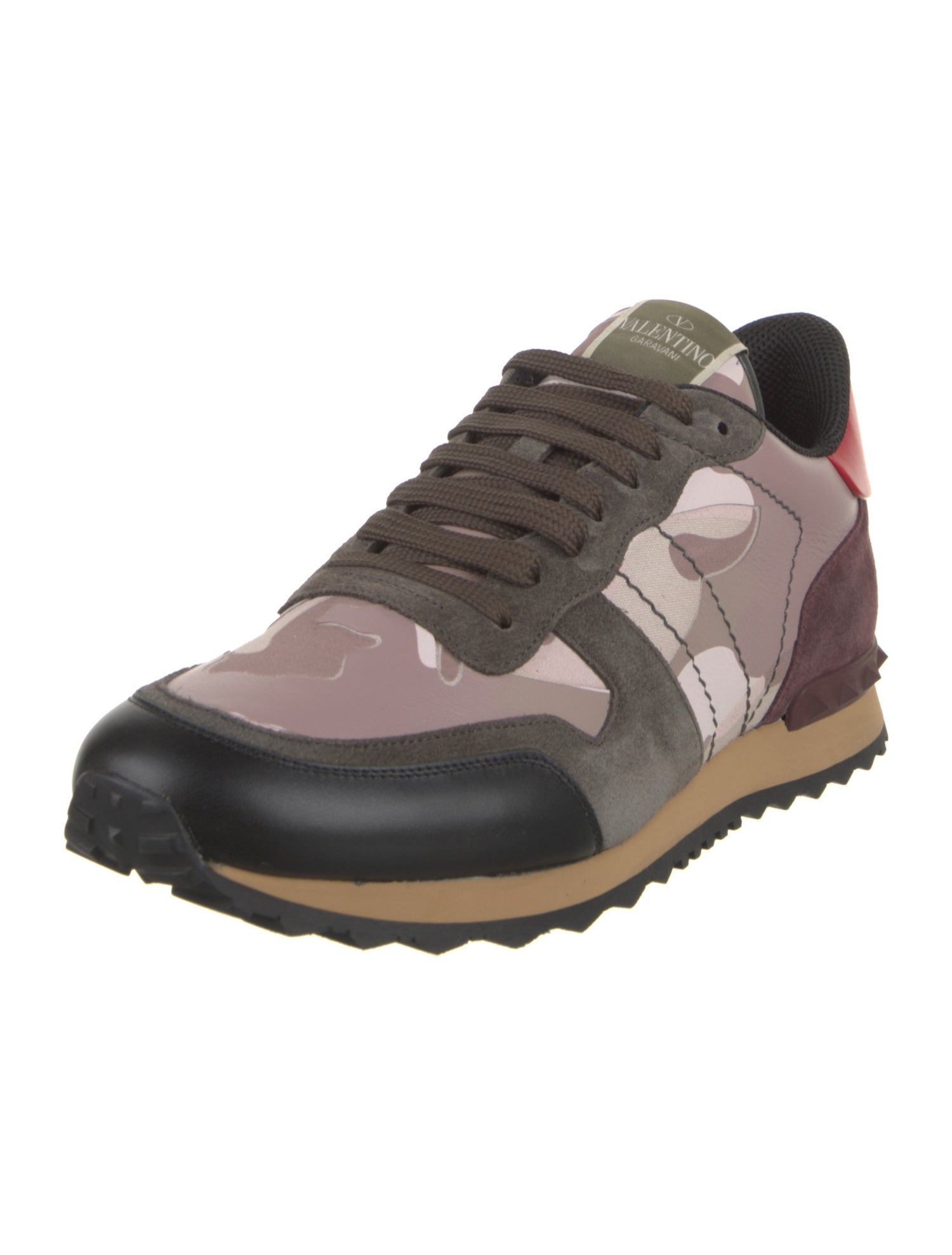 Valentino Leather Printed Athletic Sneakers