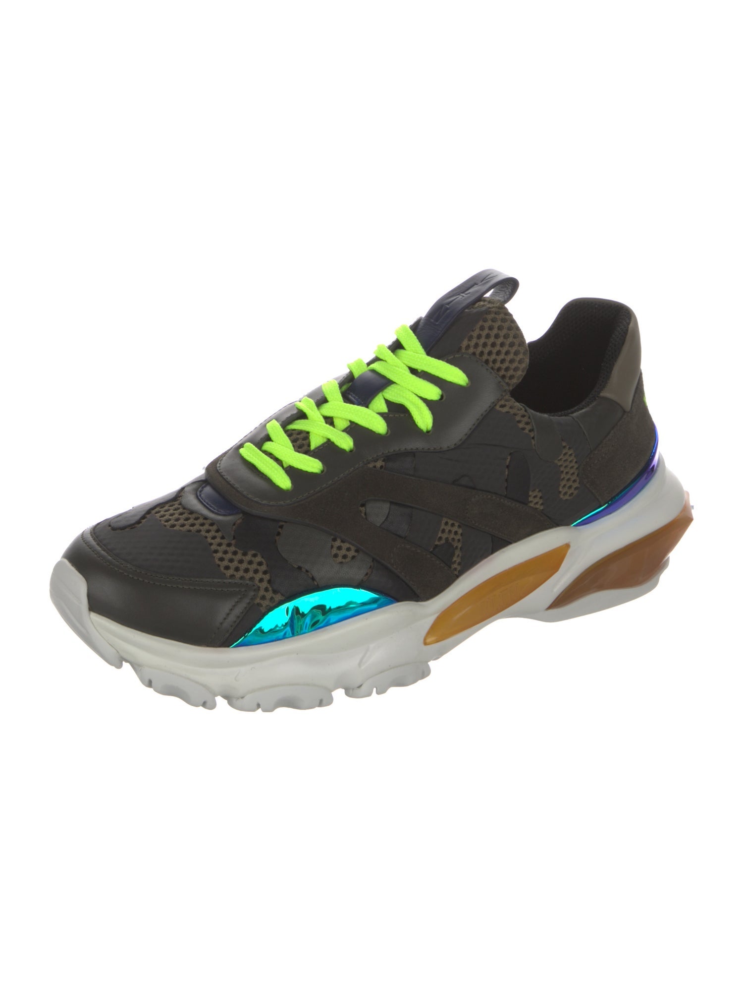 Valentino Leather Printed Athletic Sneakers